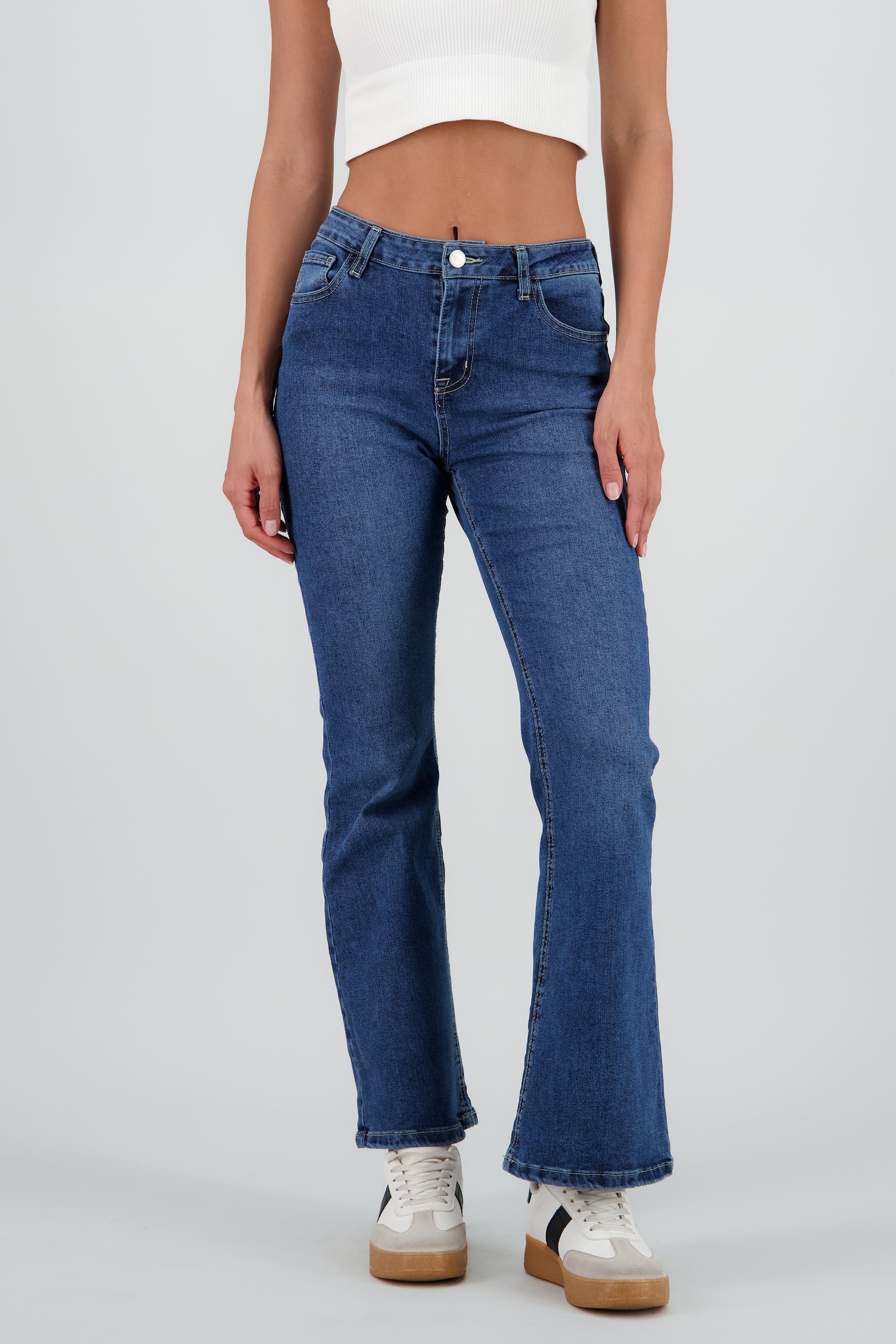 Jeans flare crop STONE