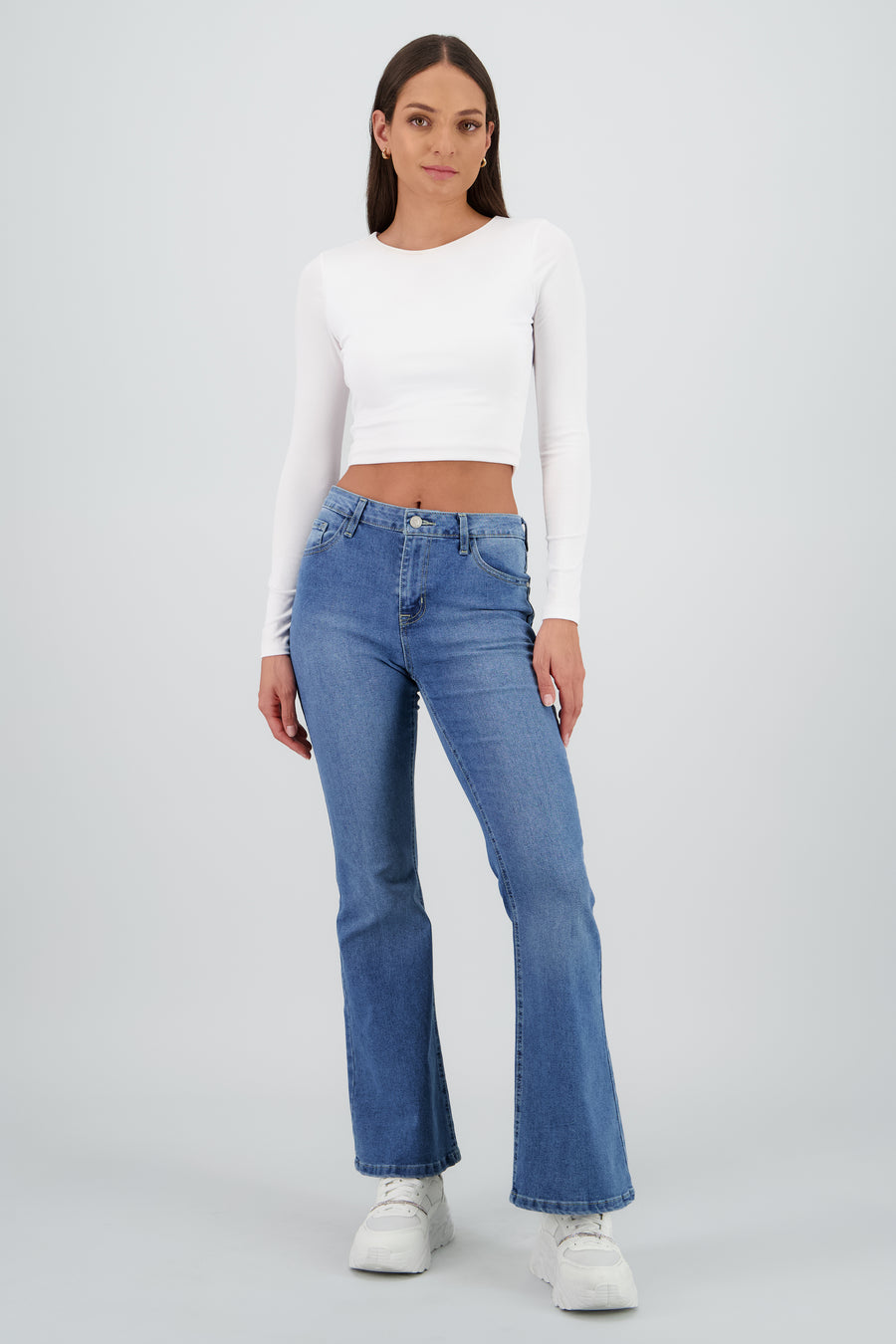 Jeans flare crop