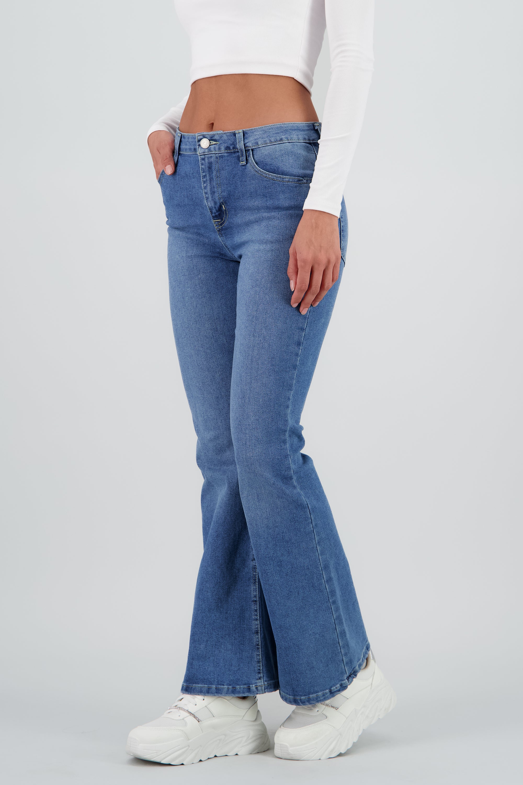 Jeans flare crop STONE MEDIO
