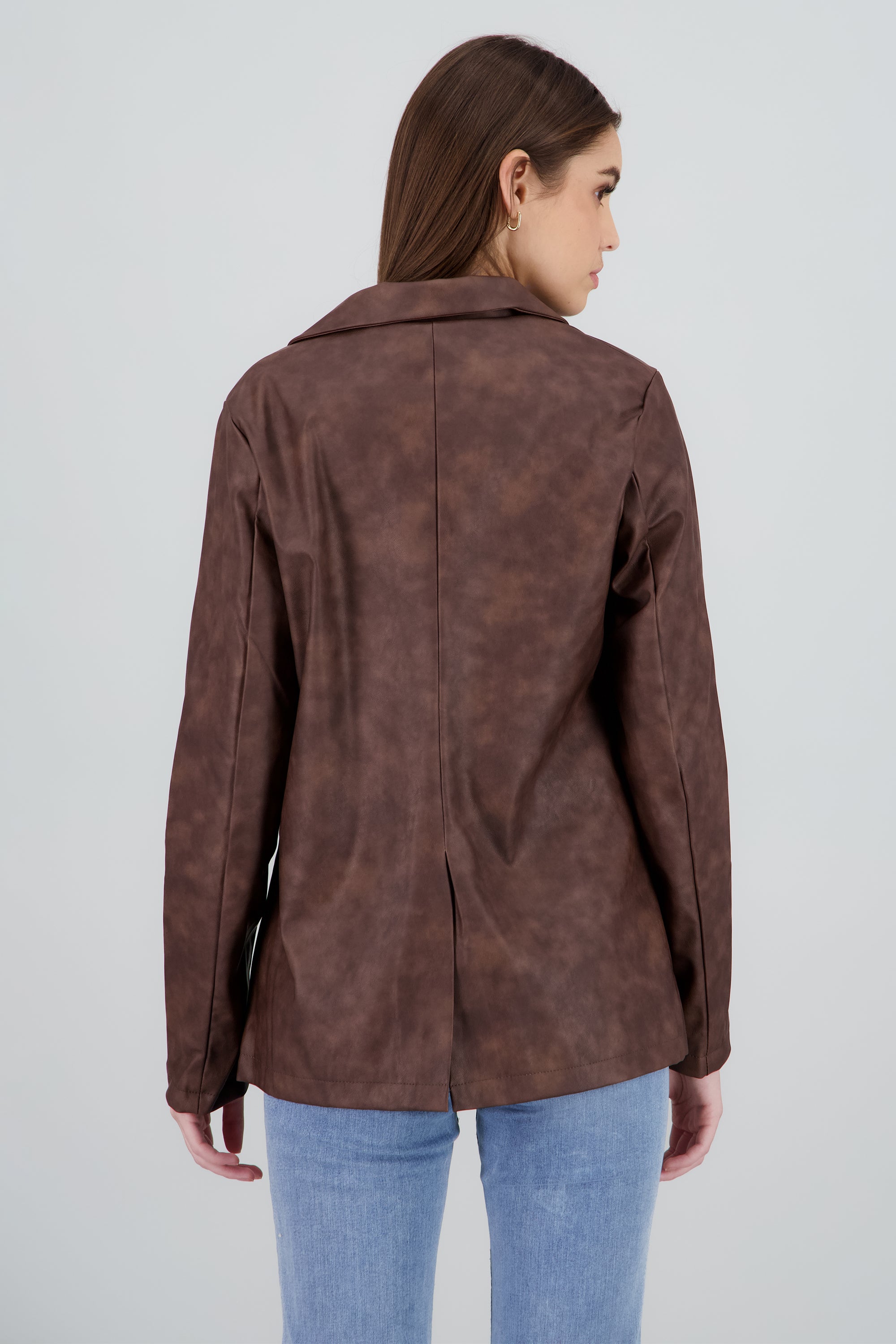 Blazer PU efecto desgastado CAFE COMBO