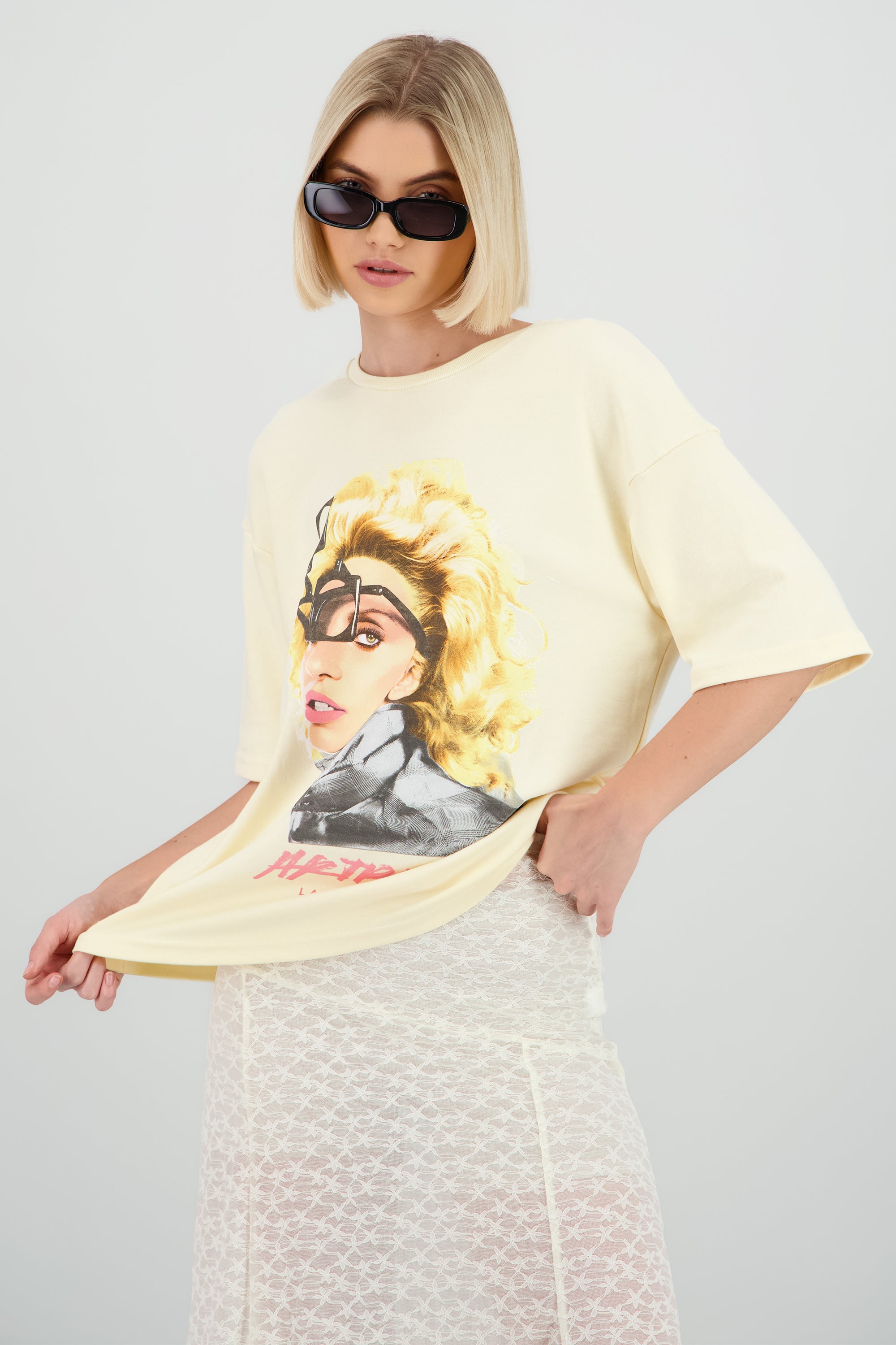 Playera lady gaga artpop AMARILLO PASTEL