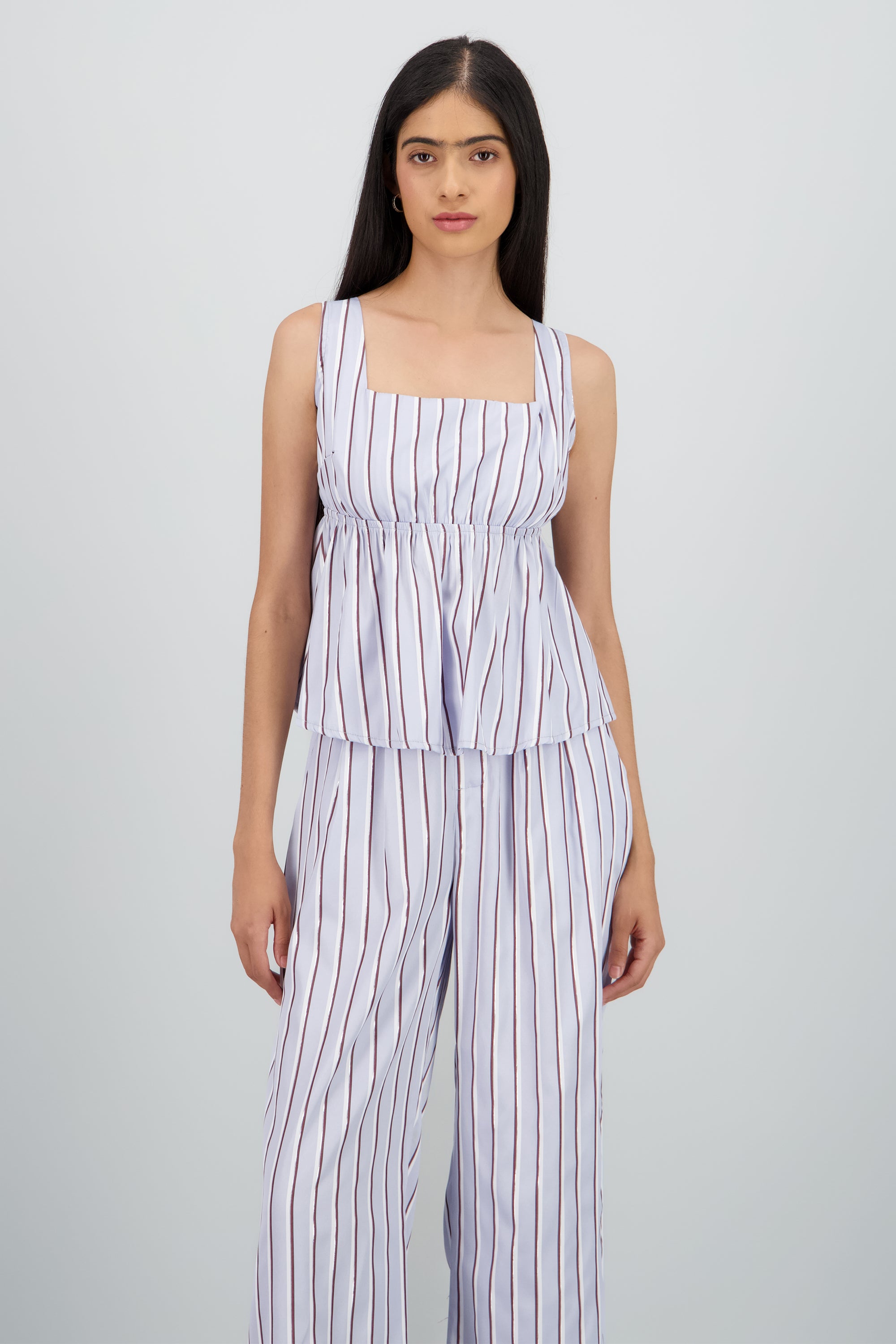Blusa tirantes gruesos detalle moños espalda AZUL COMBO