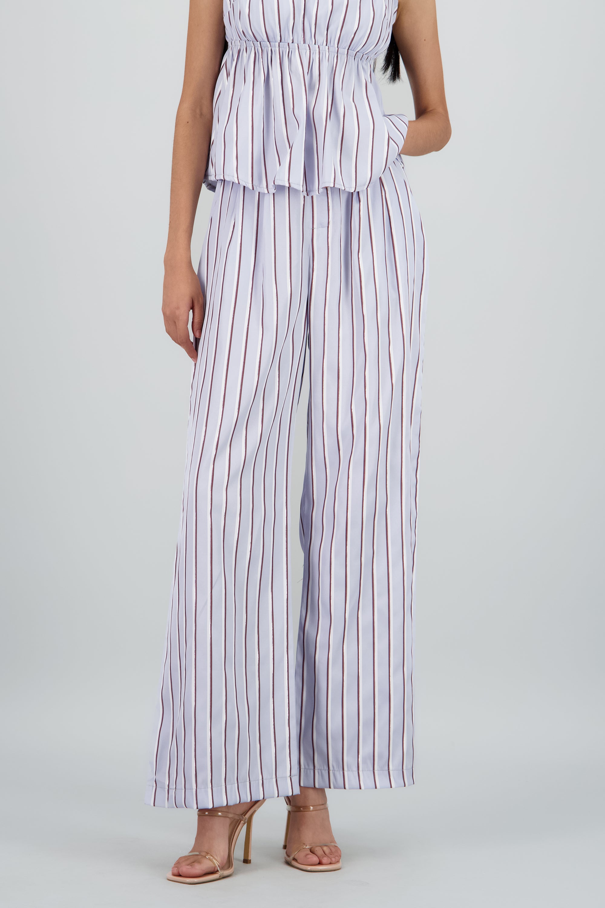 Pantalon recto pretina detalle boton AZUL COMBO