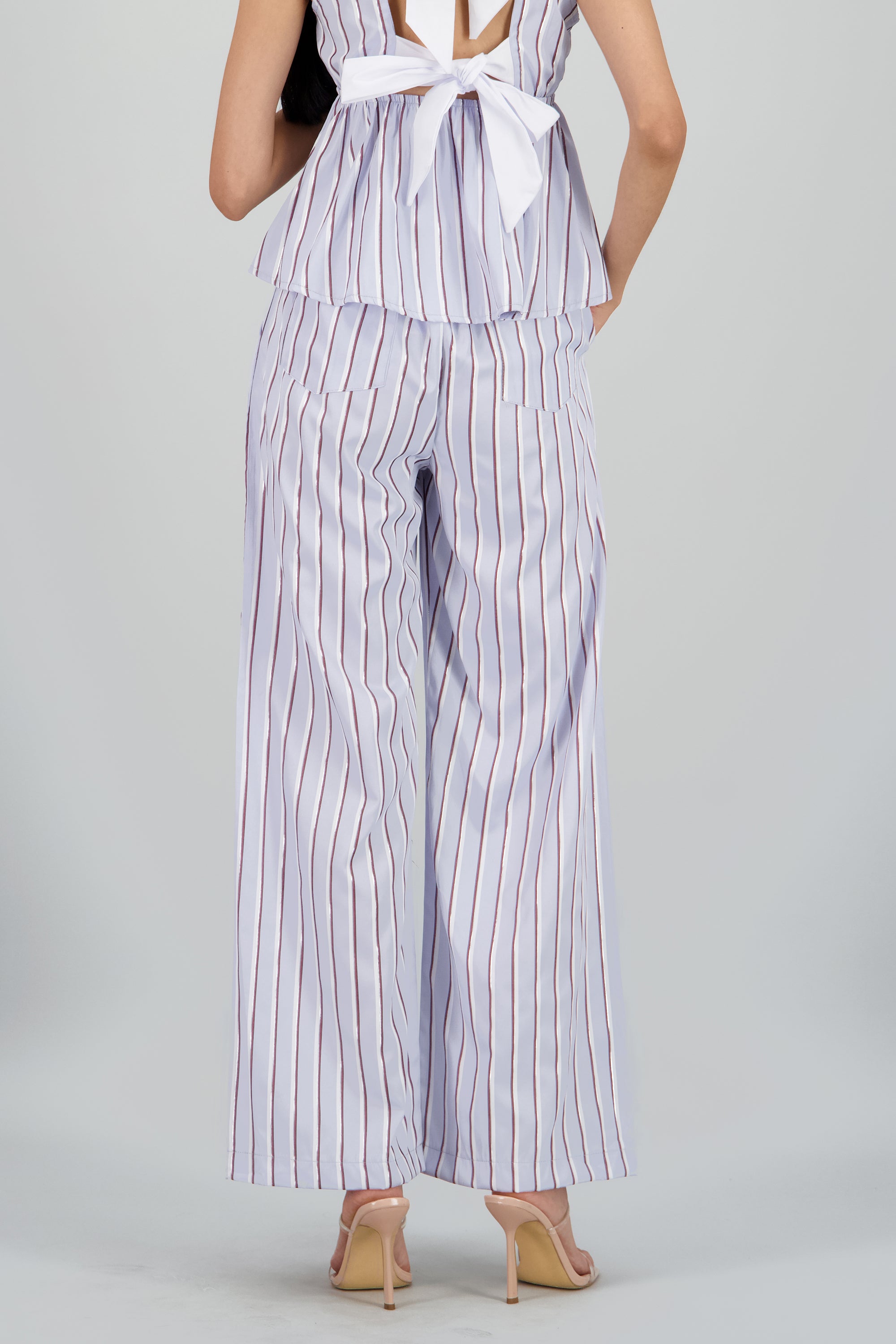 Pantalon recto pretina detalle boton AZUL COMBO