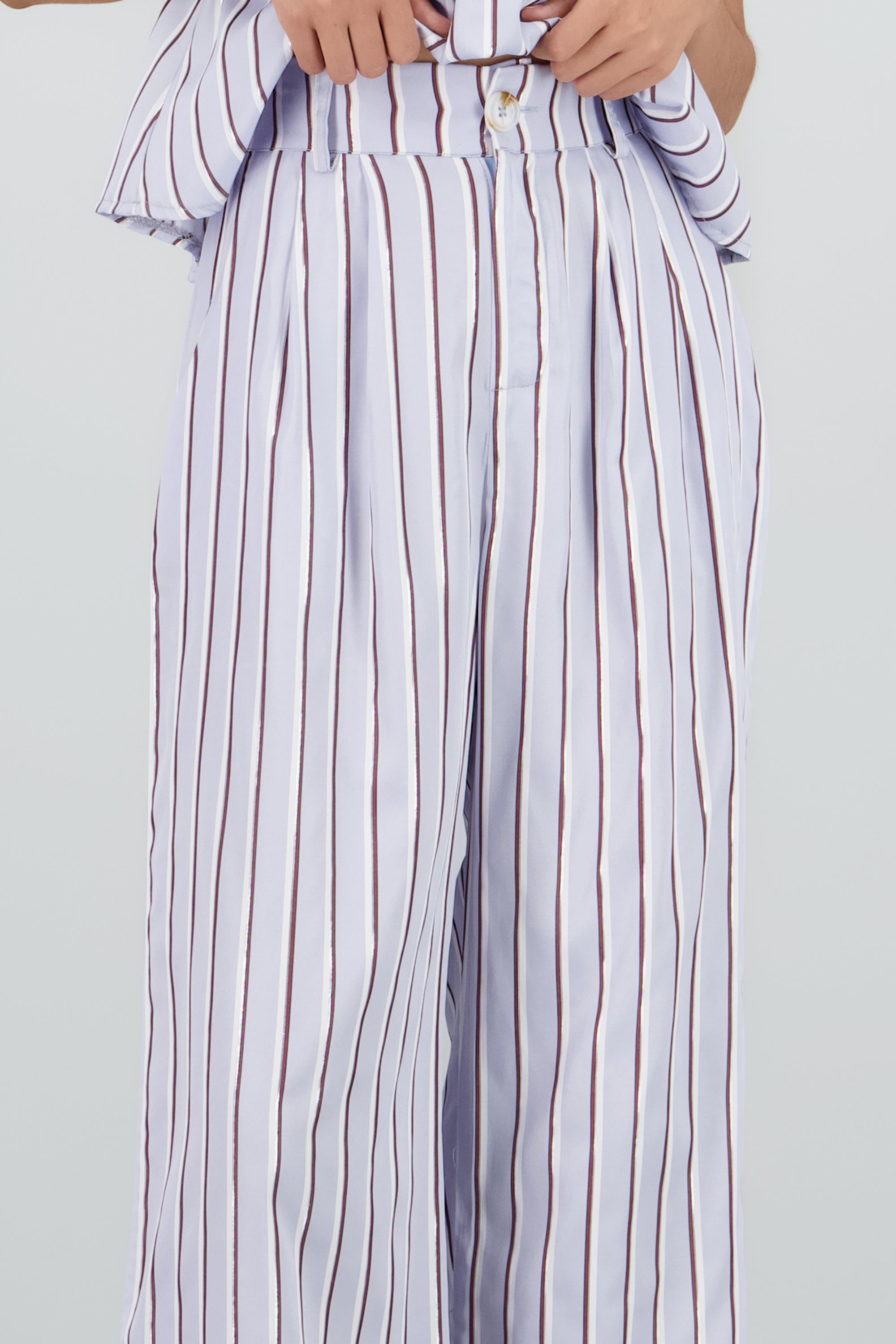Pantalon recto pretina detalle boton AZUL COMBO