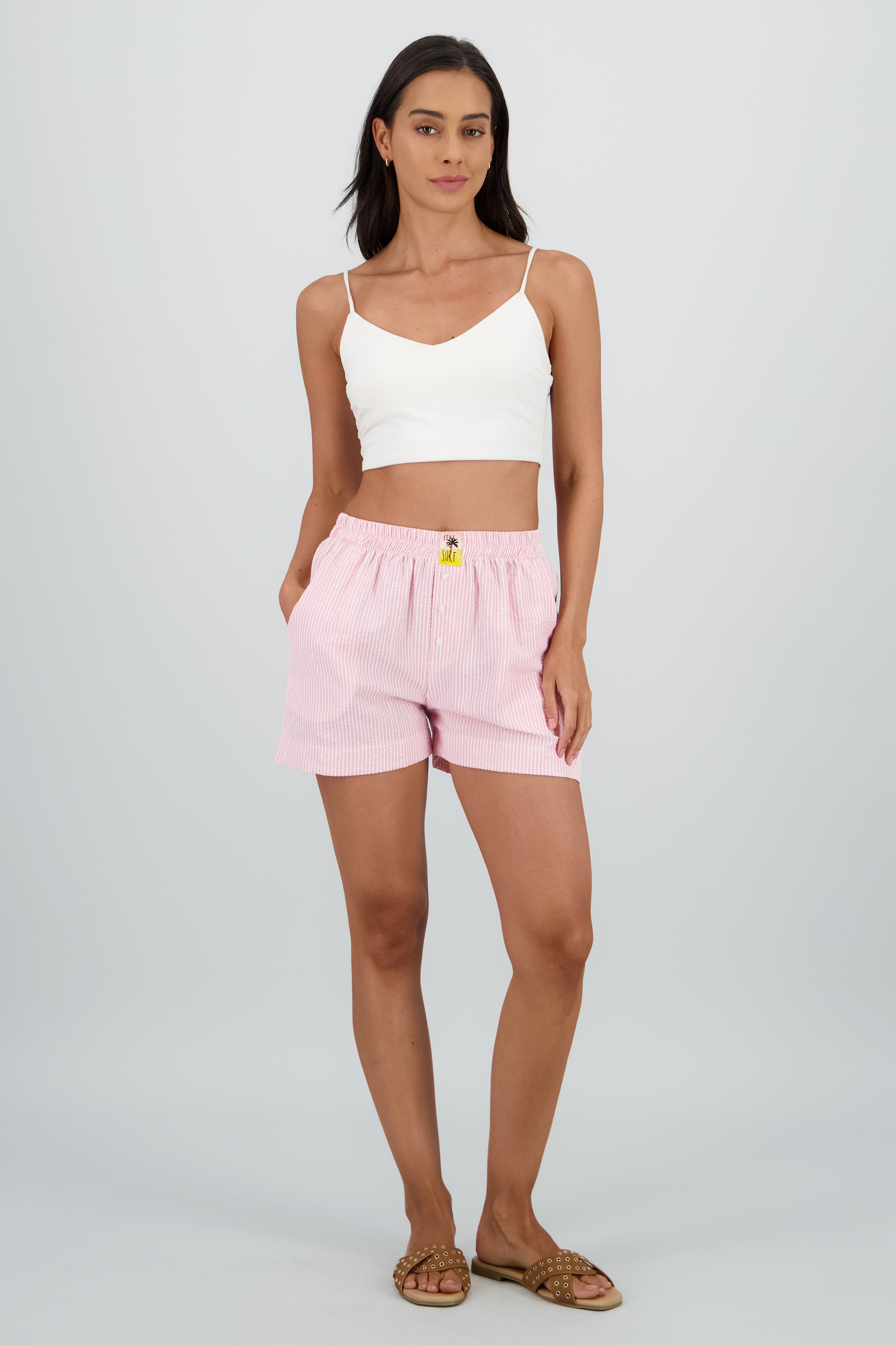 Shorts detalle botones resorte ROSA COMBO