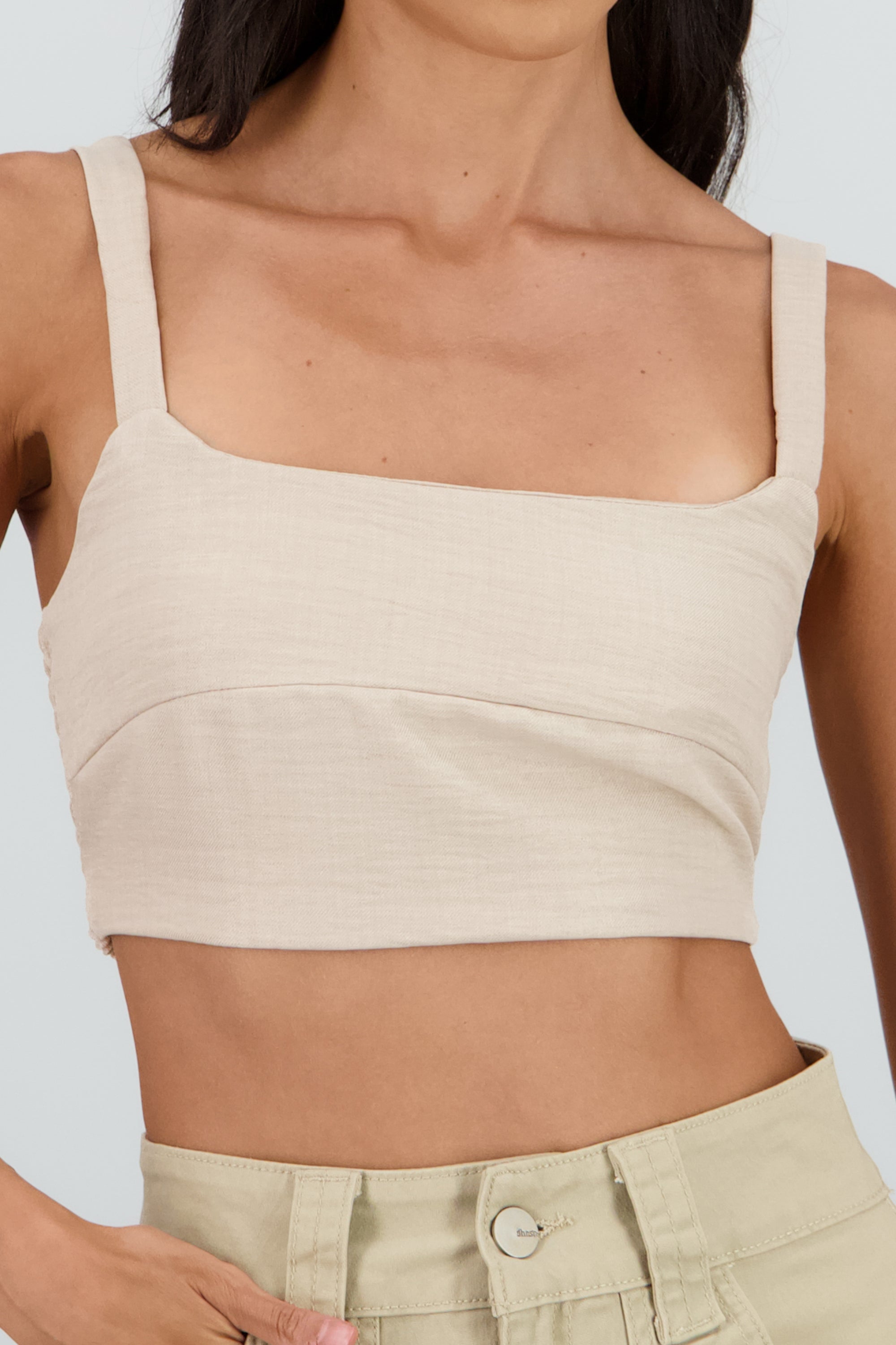 Topc crop tirantes BEIGE