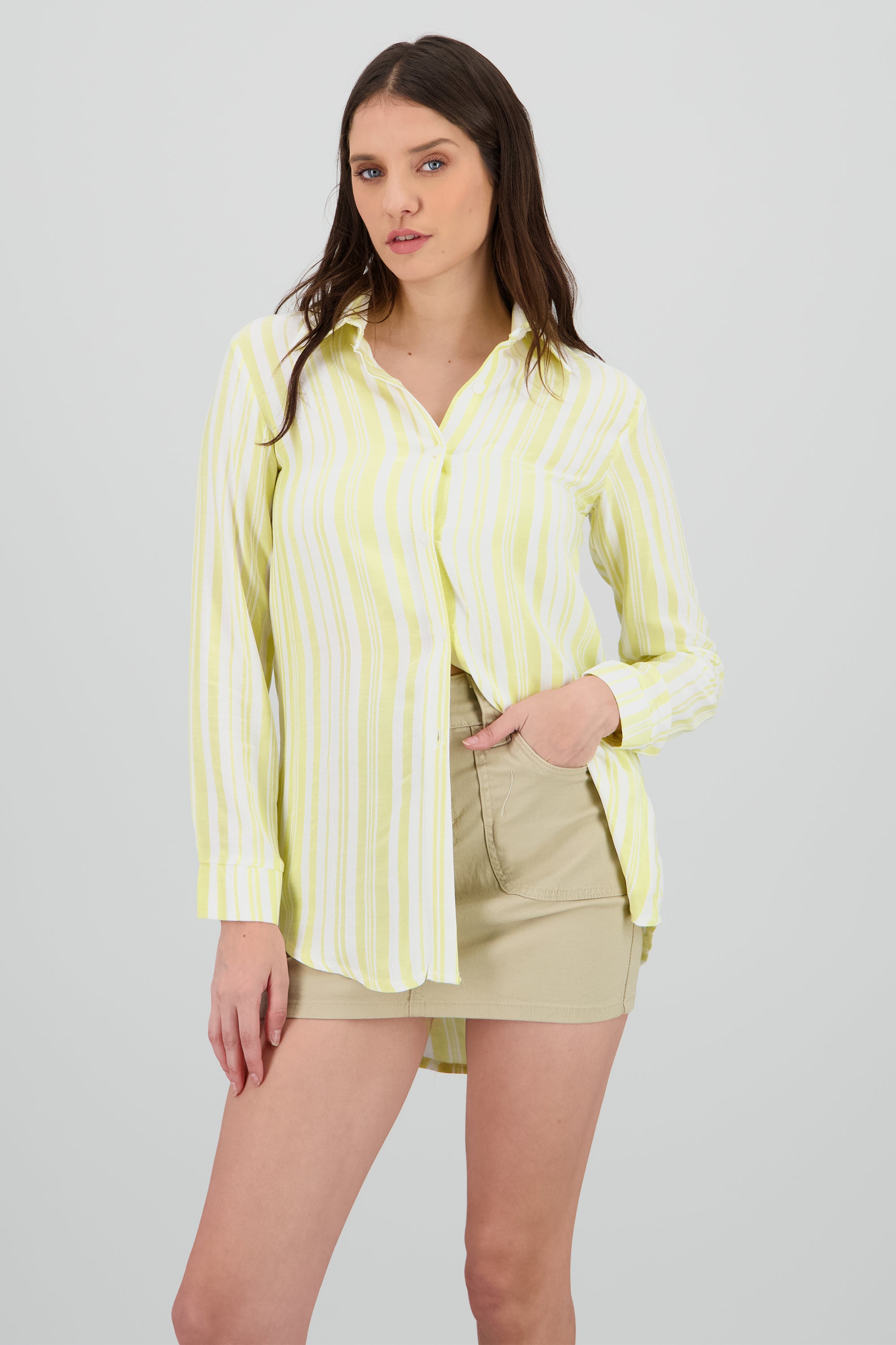Camisa manga larga rayas AMARILLO COMBO
