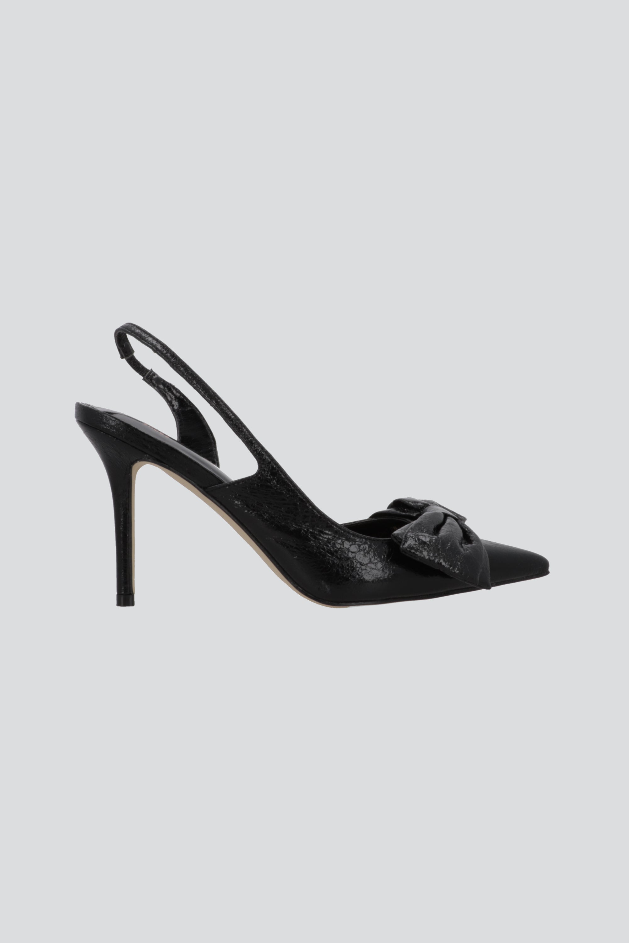 Tacon pointy craquelado moño NEGRO