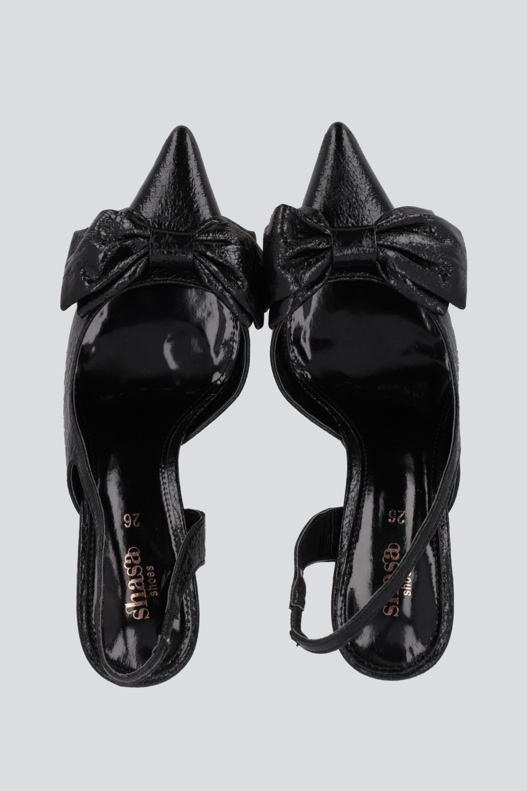 Tacon pointy craquelado moño NEGRO