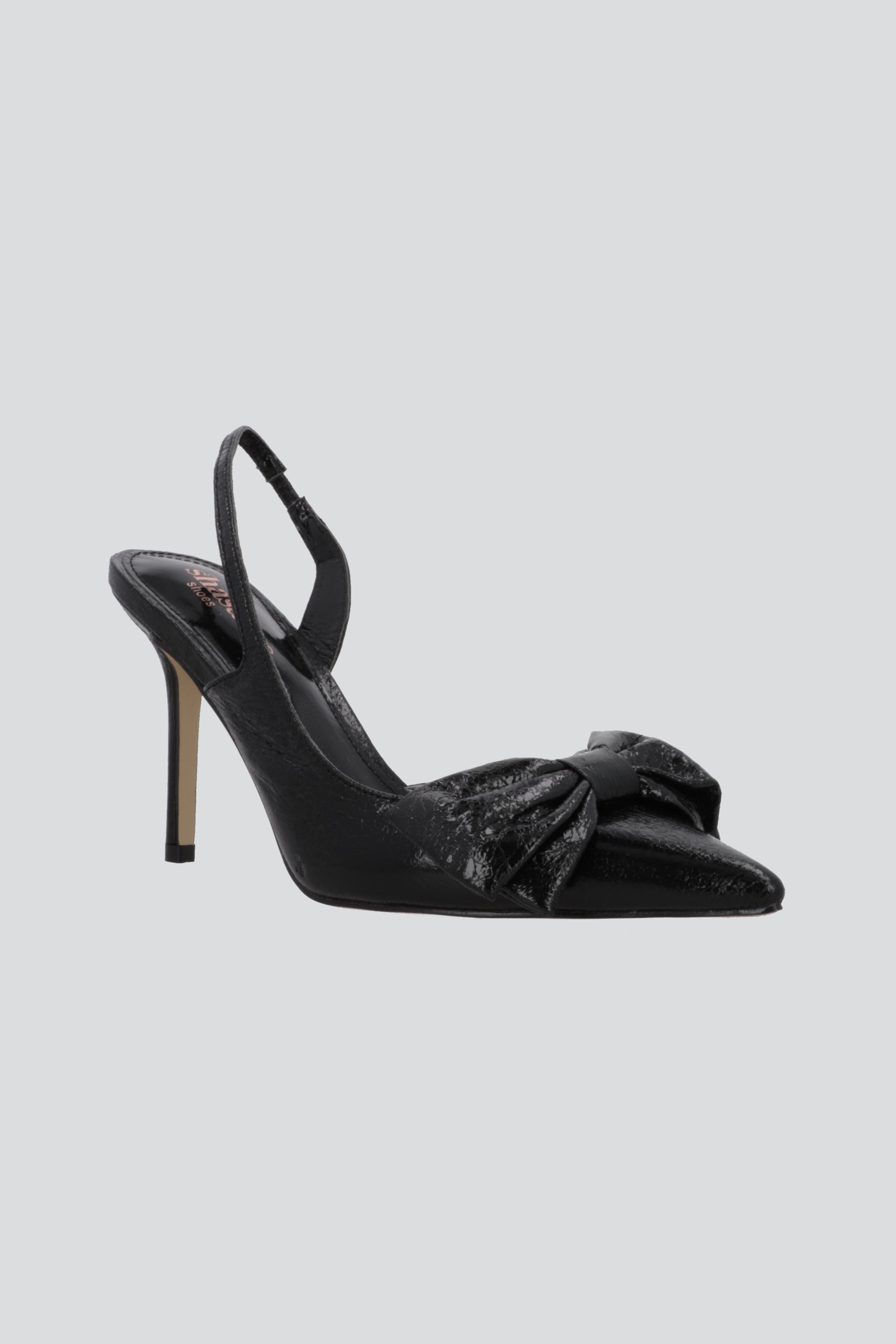 Tacon pointy craquelado moño NEGRO