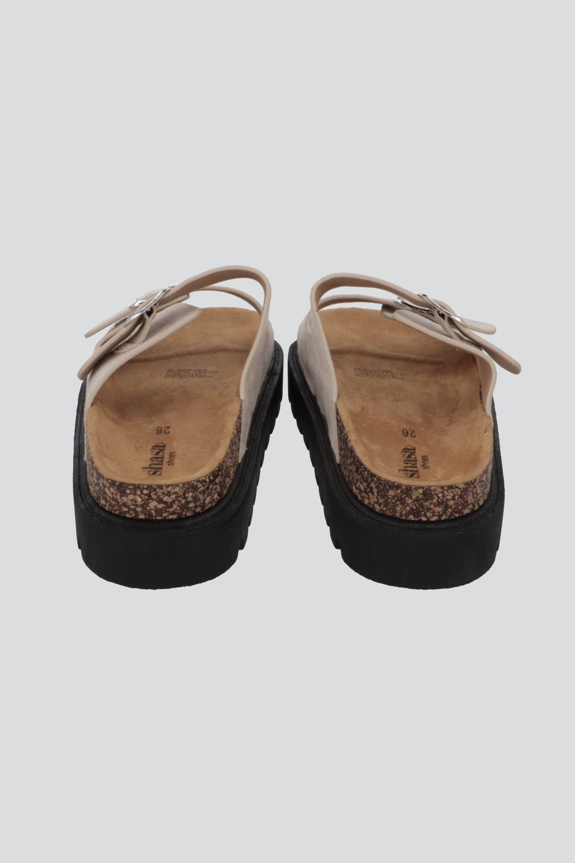 Sandalia dos tiras dentada BEIGE