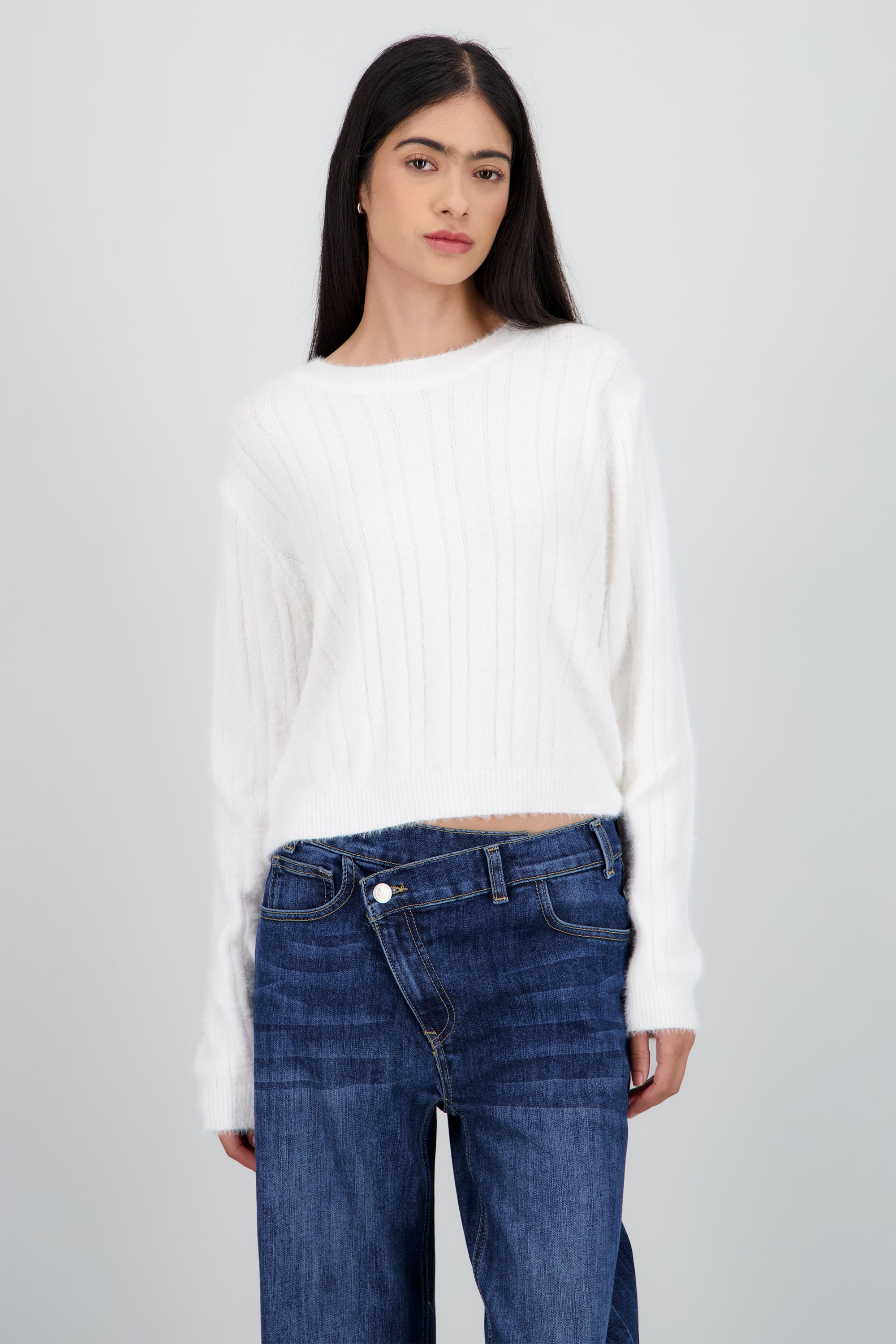 Sueter liso suave BLANCO