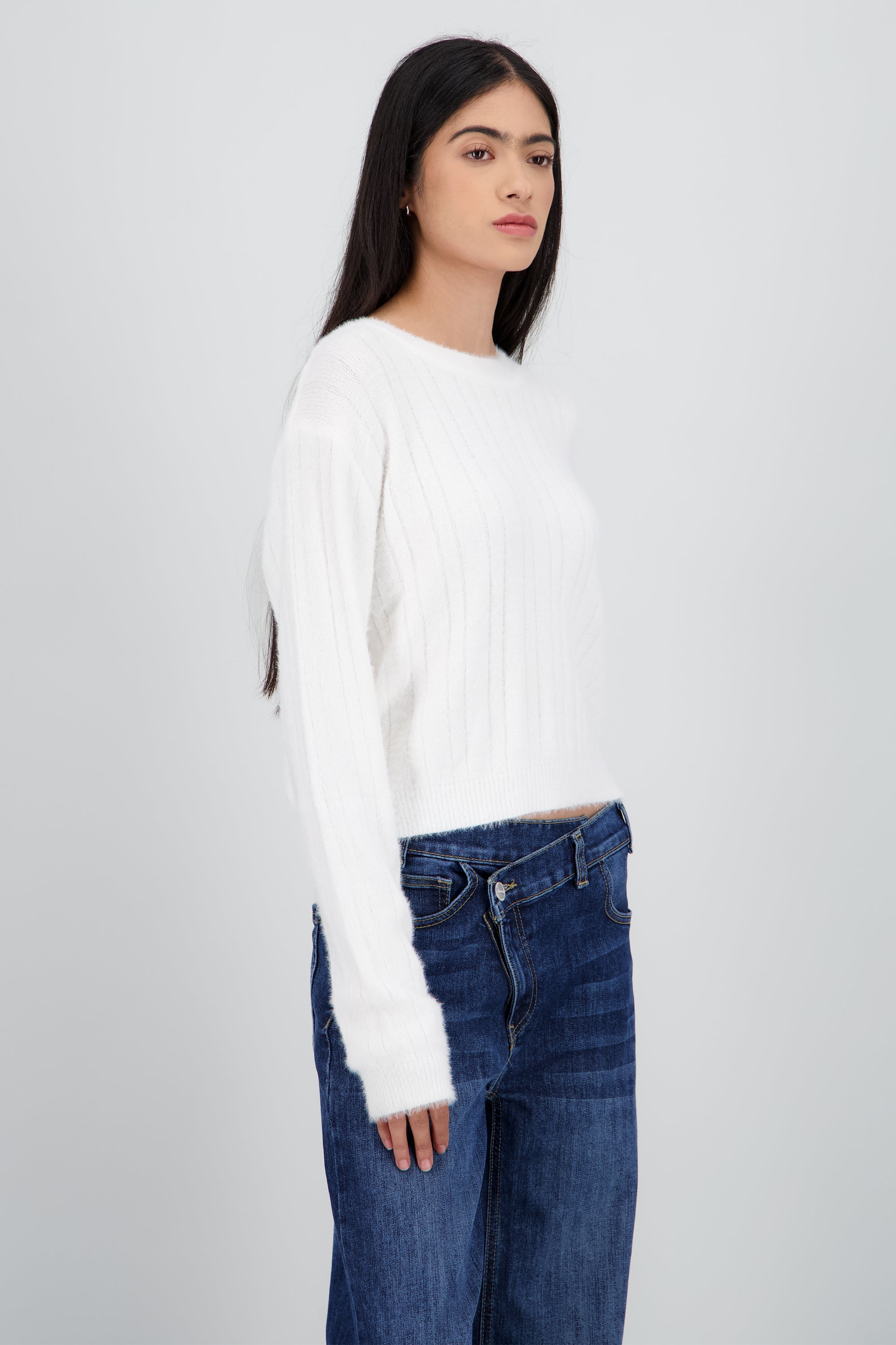 Sueter liso suave BLANCO