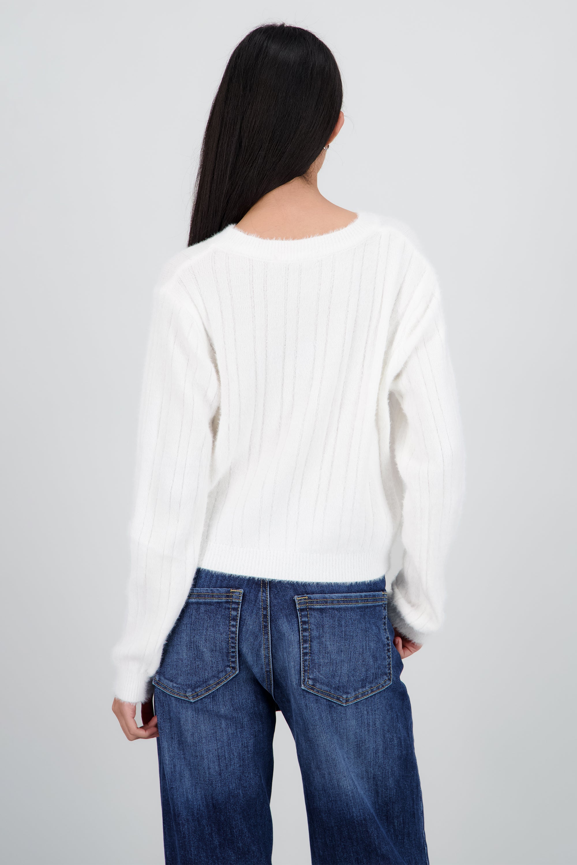 Sueter liso suave BLANCO