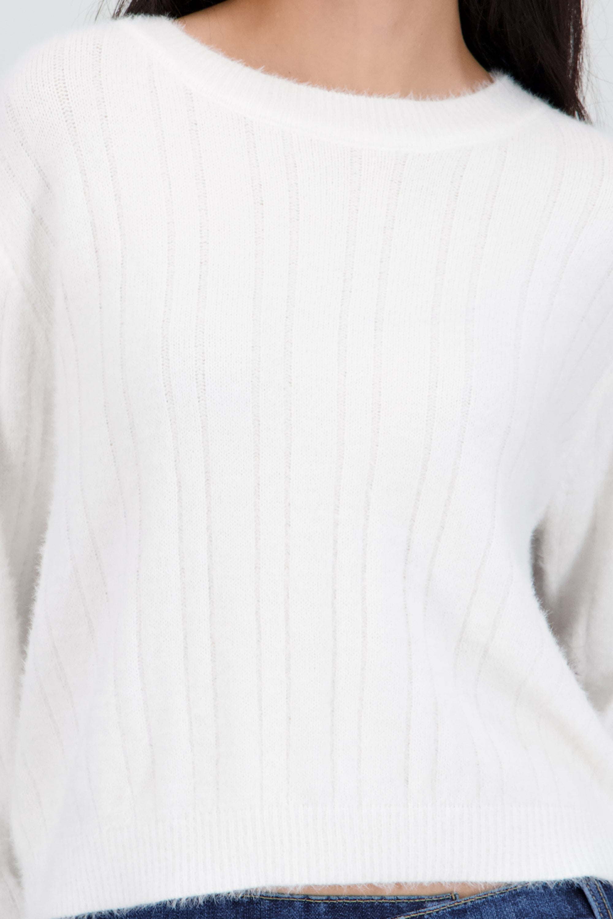 Sueter liso suave BLANCO