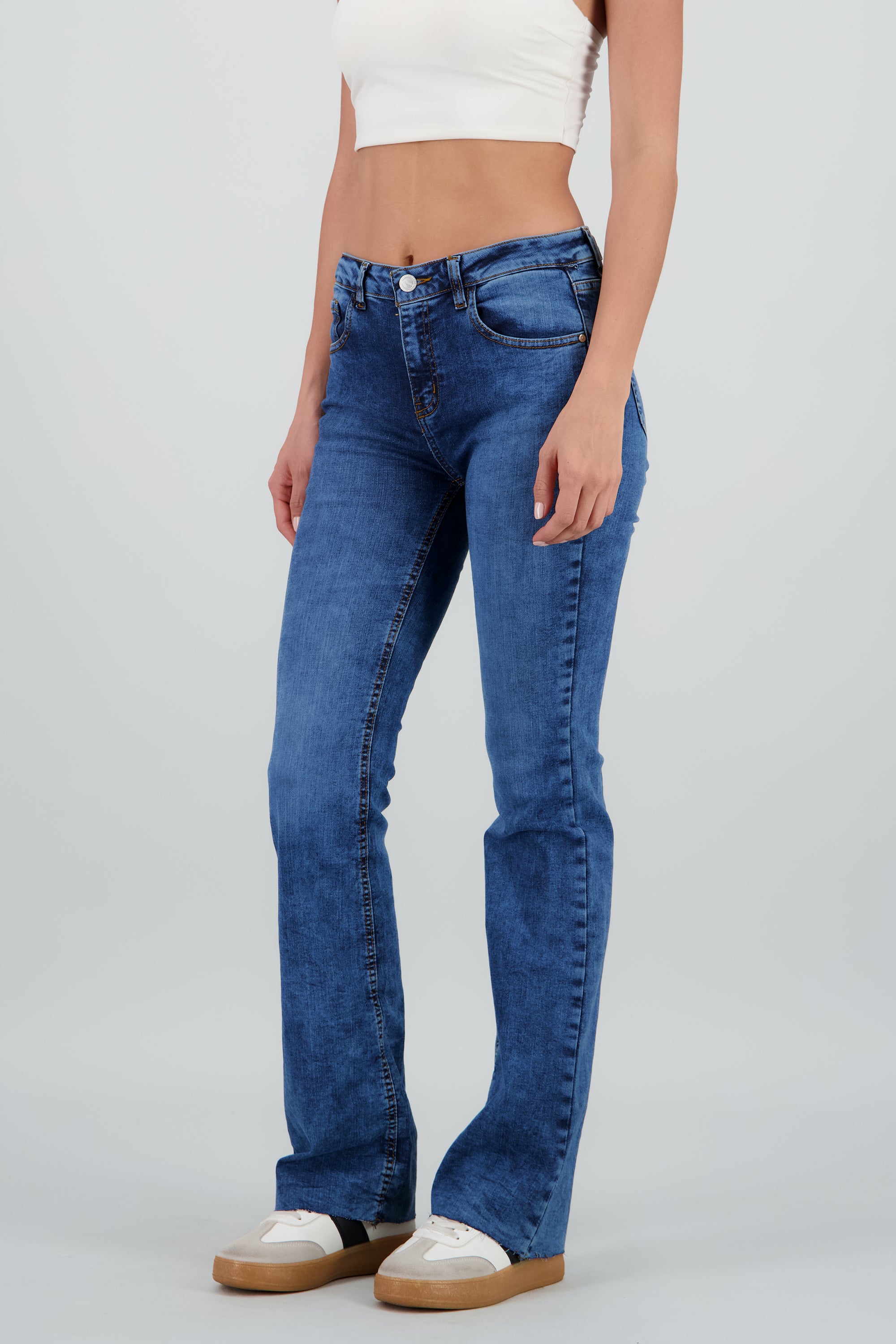 Jeans flare regular waist DARK WASH