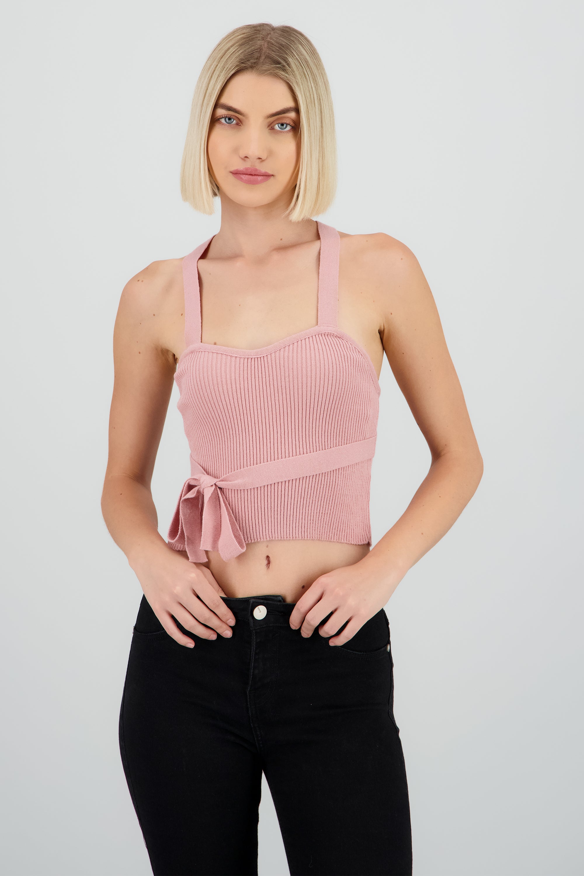 Top tejido detalle rayas PALO DE ROSA