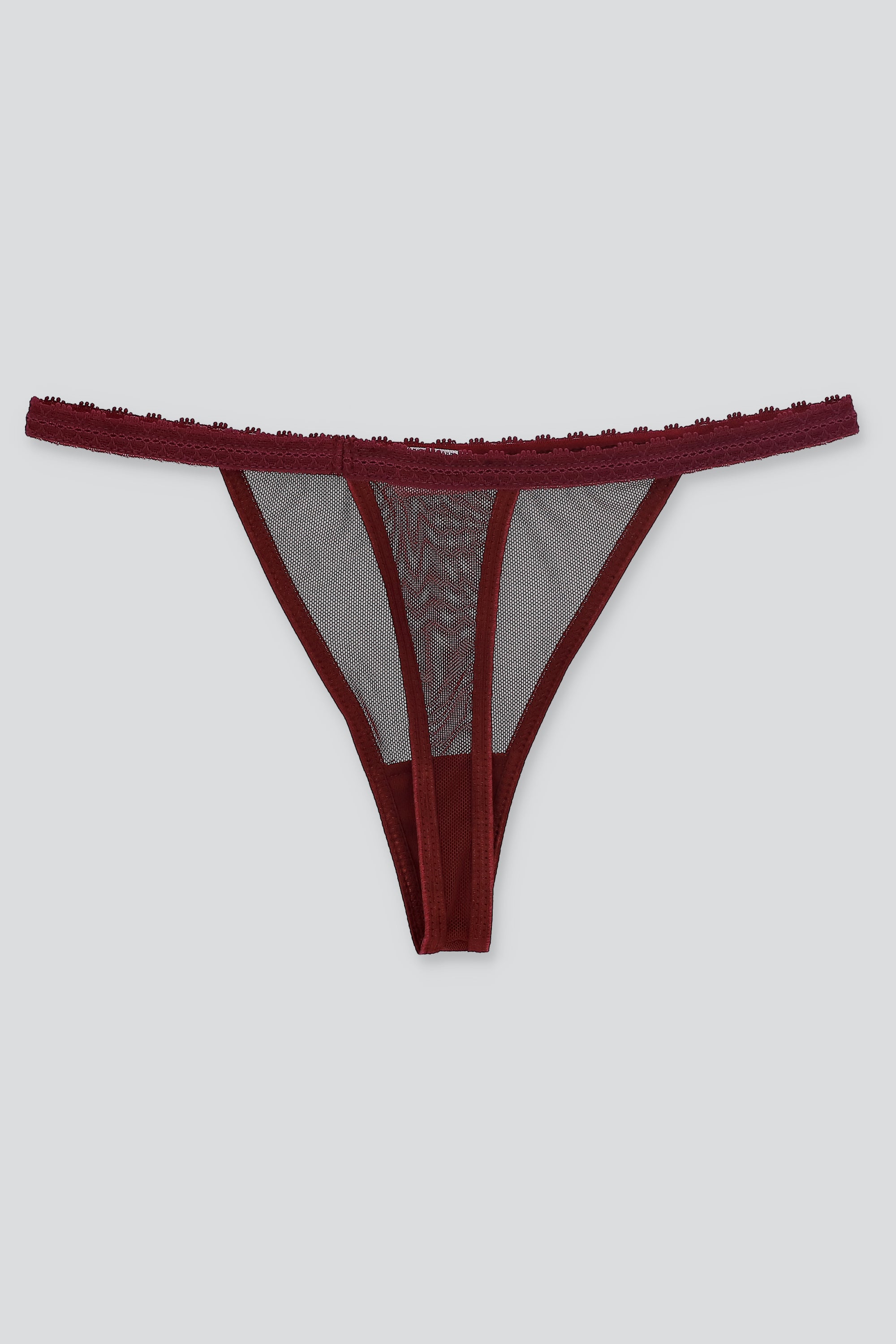 Tanga mesh liso encaje VINO