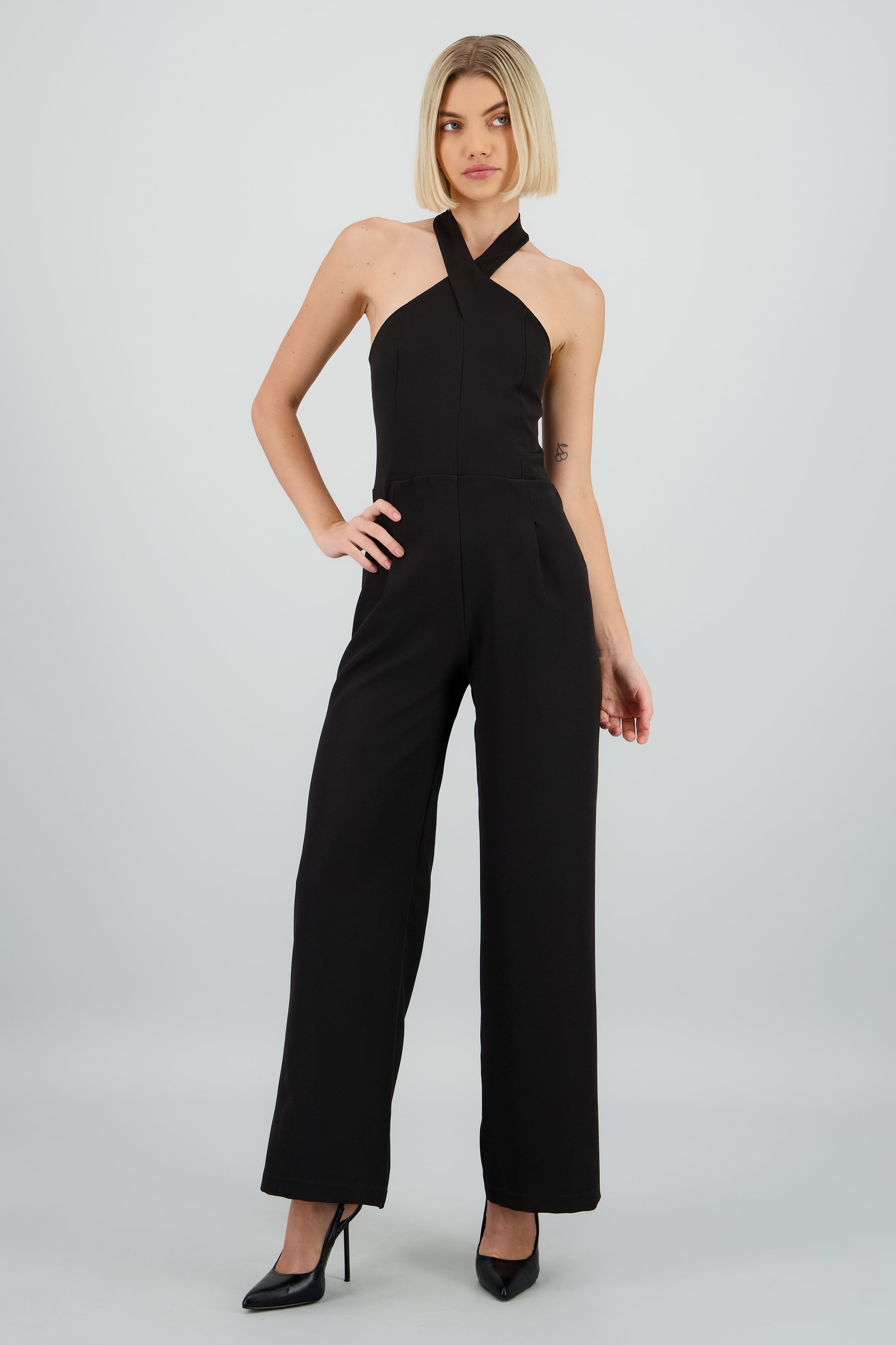 Jumpsuit halter wide sastre NEGRO