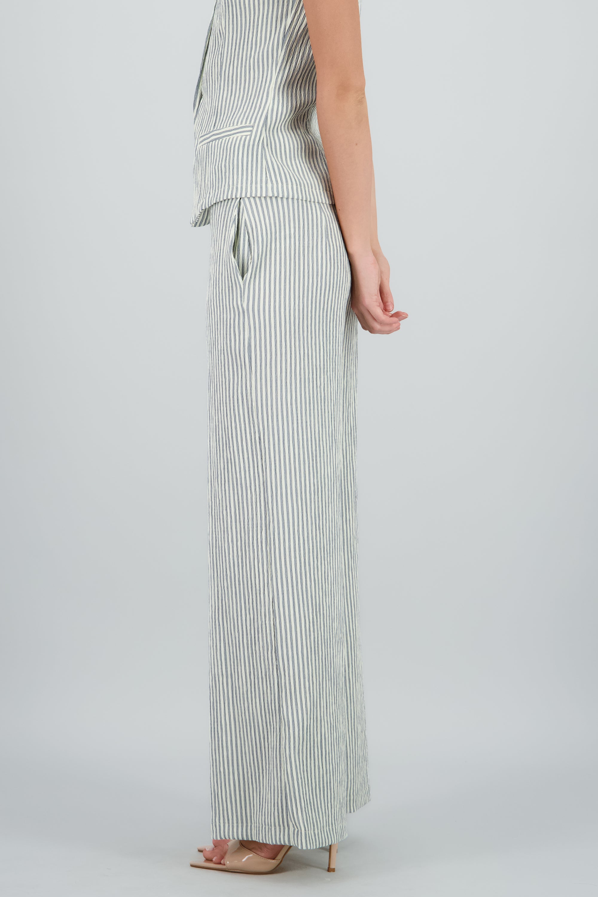 Pantalon amplio rayas AZUL COMBO