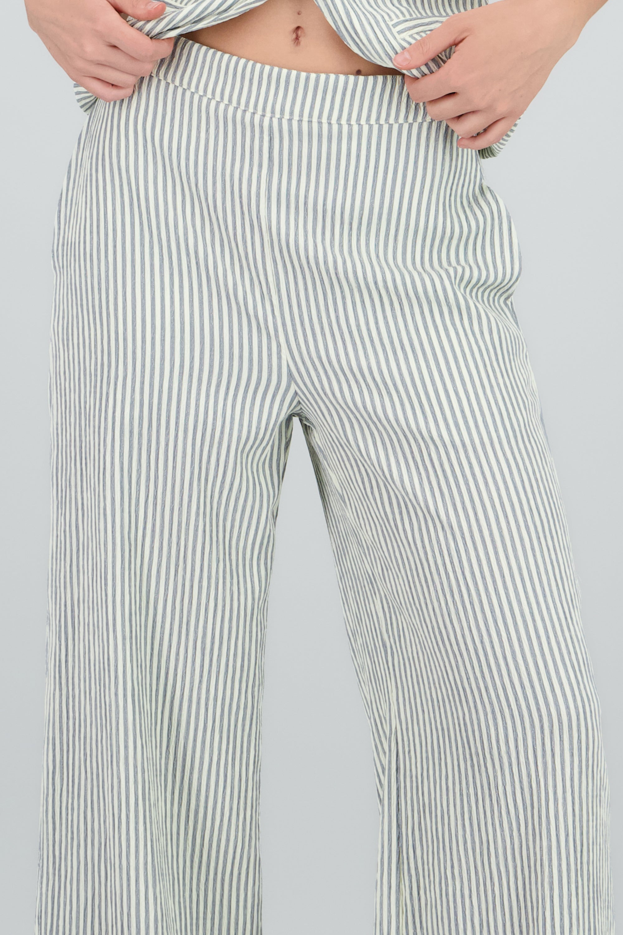 Pantalon amplio rayas AZUL COMBO