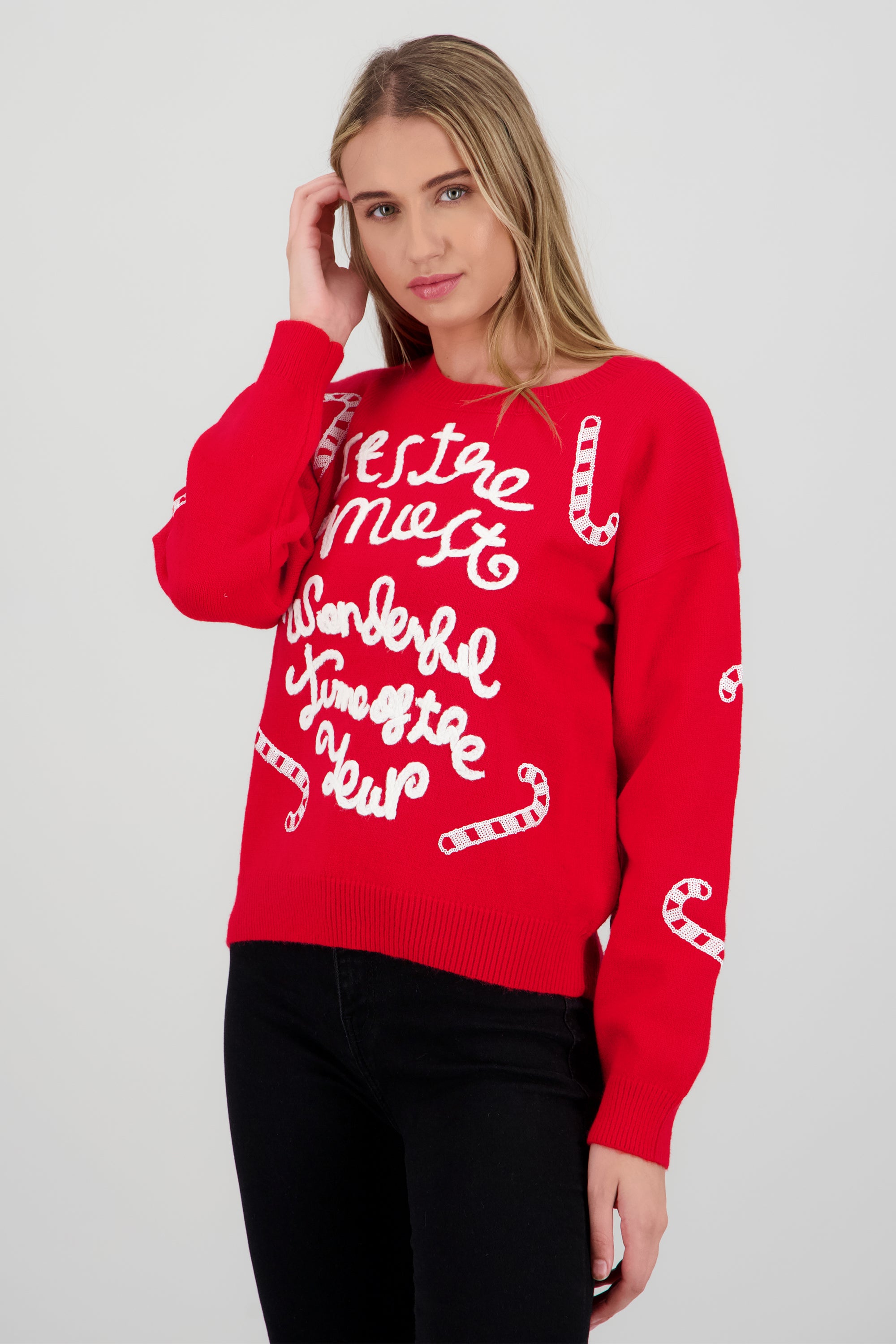 Sueter navidad bastones ROJO