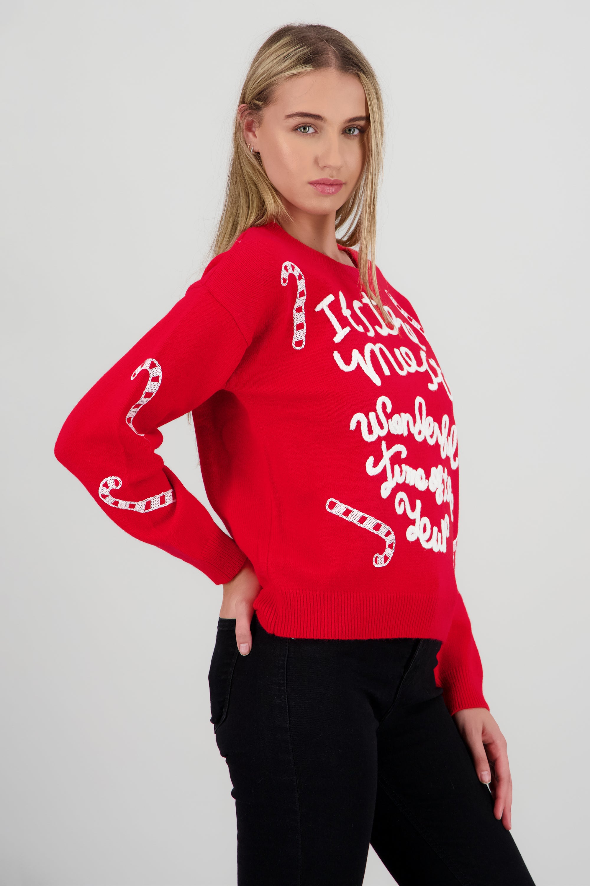 Sueter navidad bastones ROJO