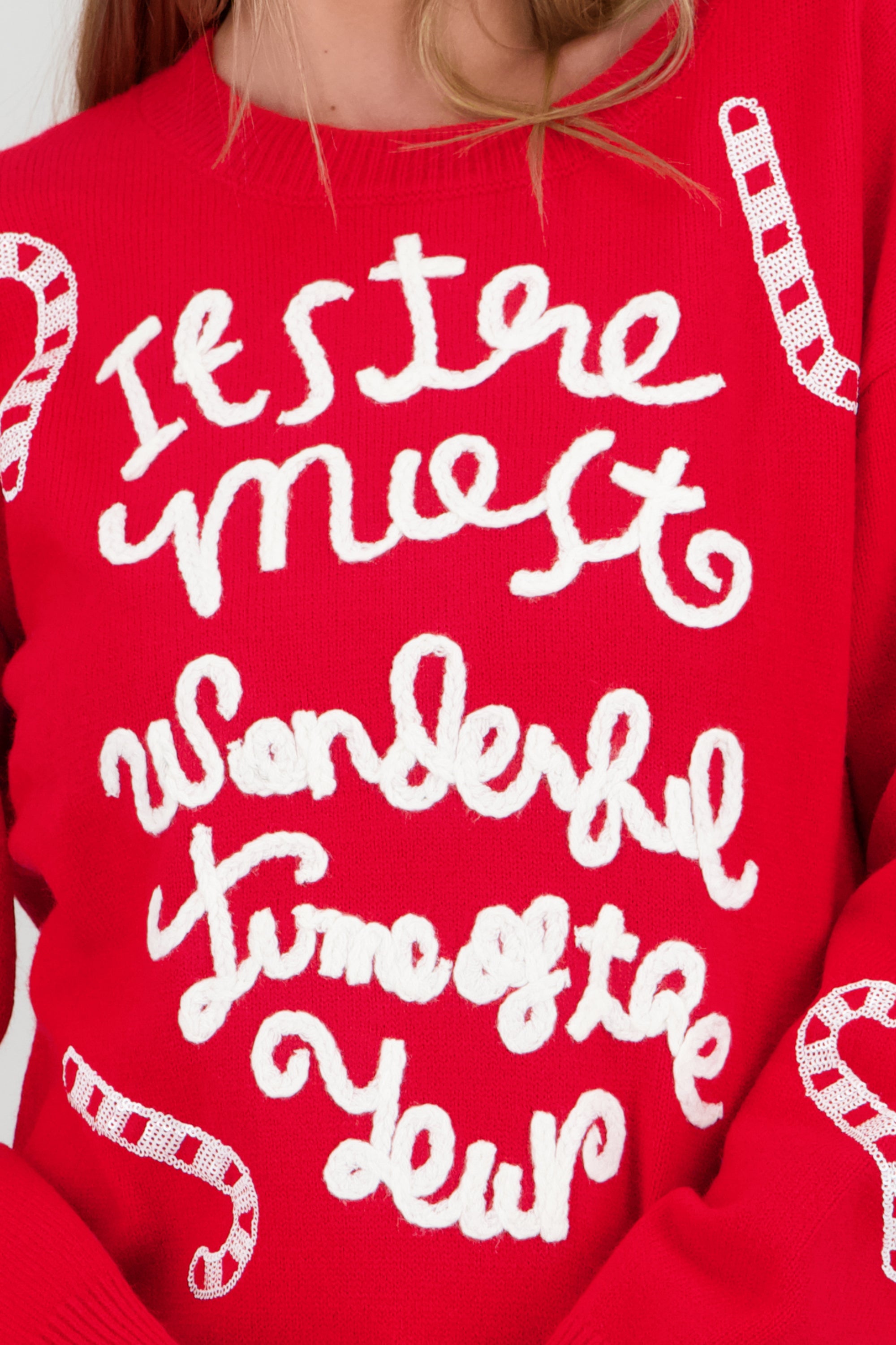 Sueter navidad bastones ROJO