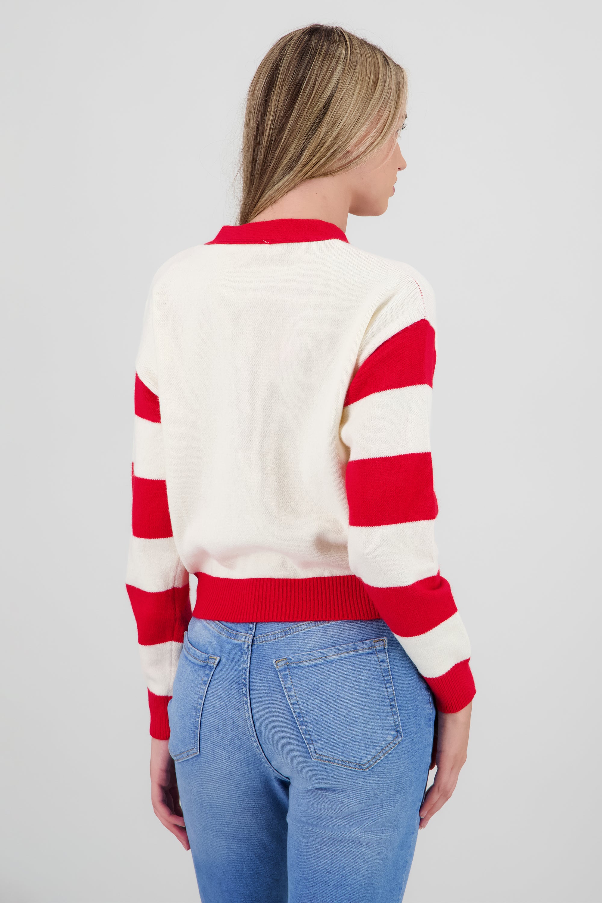 Cardigan bastones de navidad CREMA
