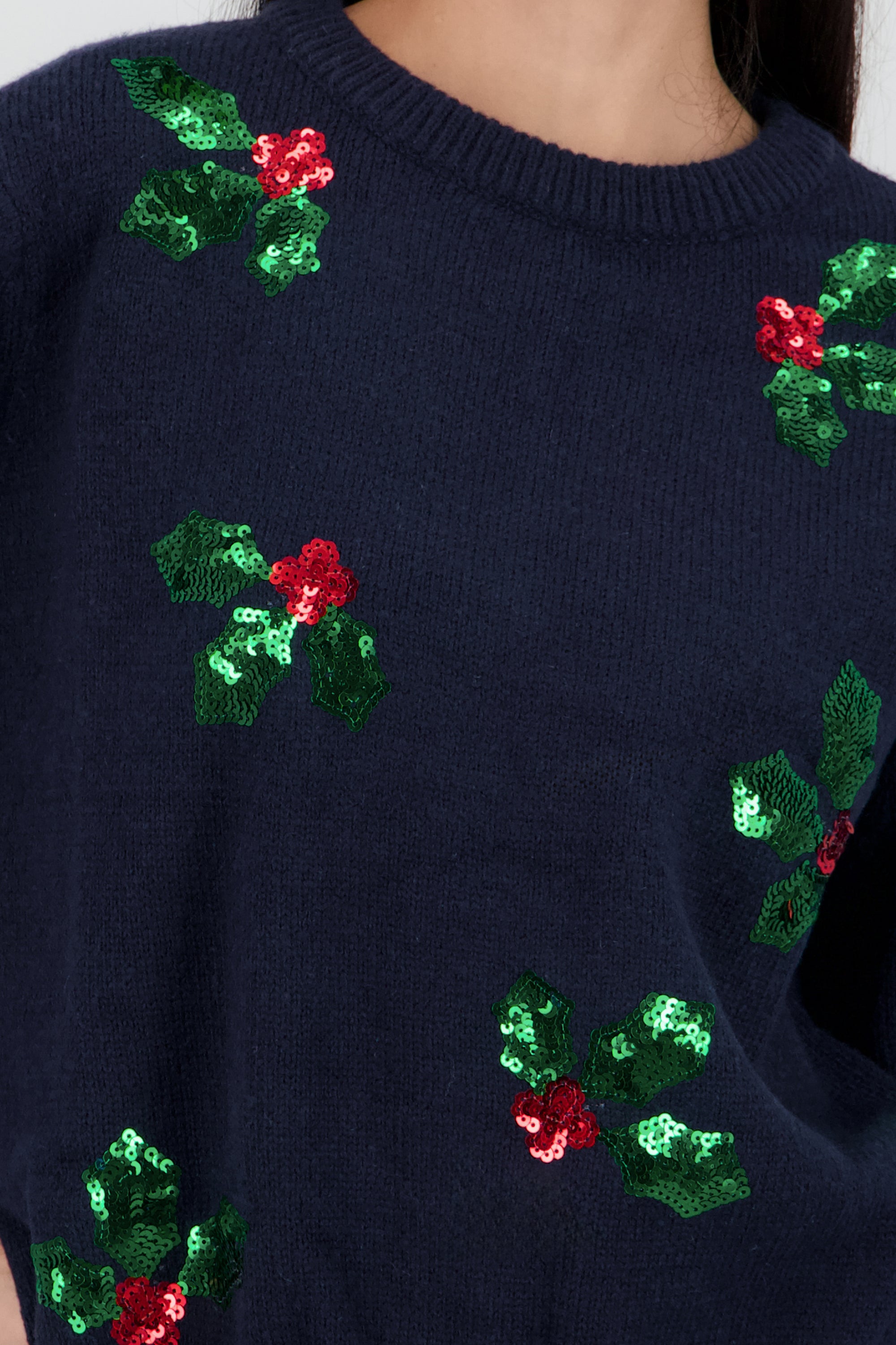Sueter hojas navidad MARINO