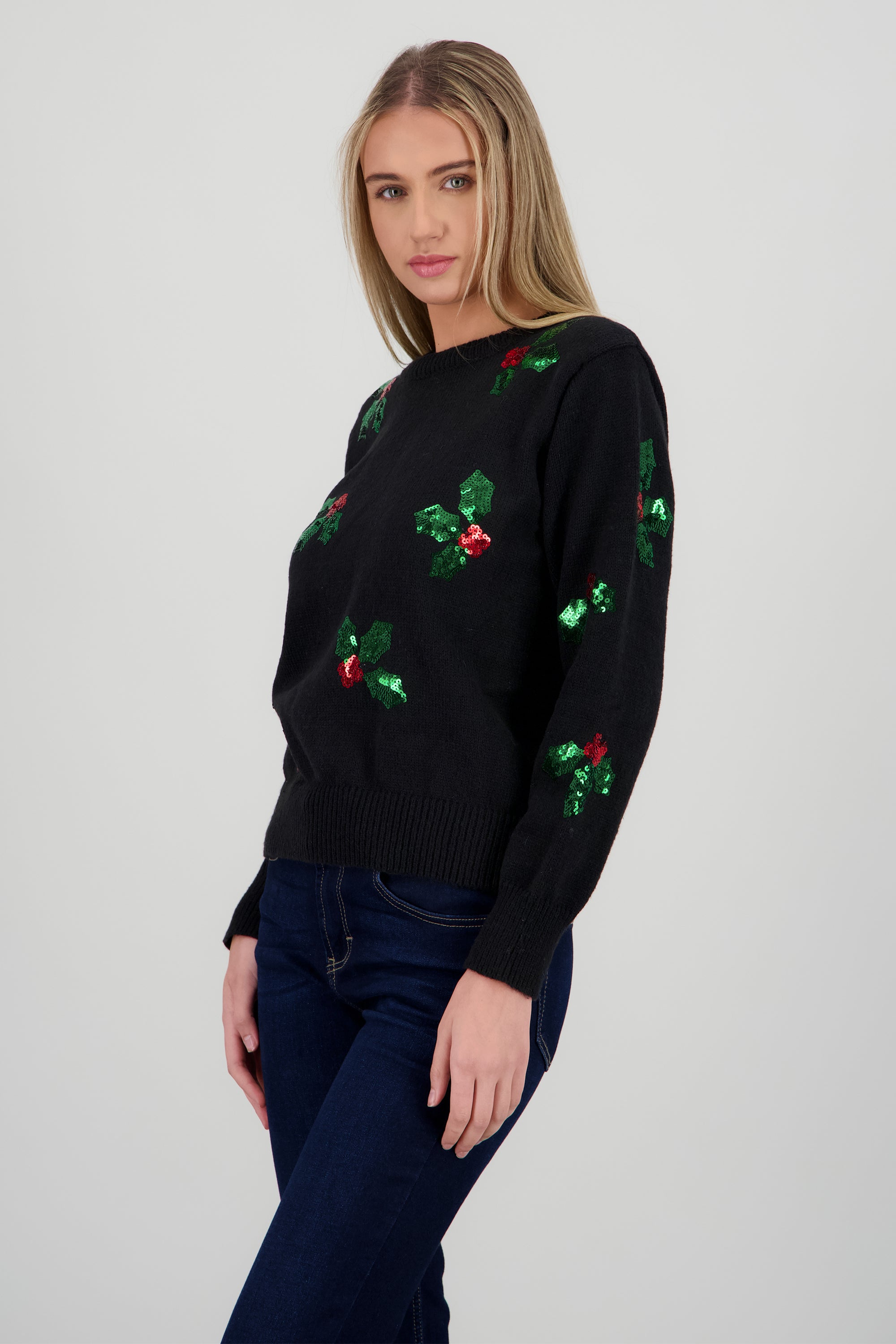 Sueter hojas navidad NEGRO COMBO