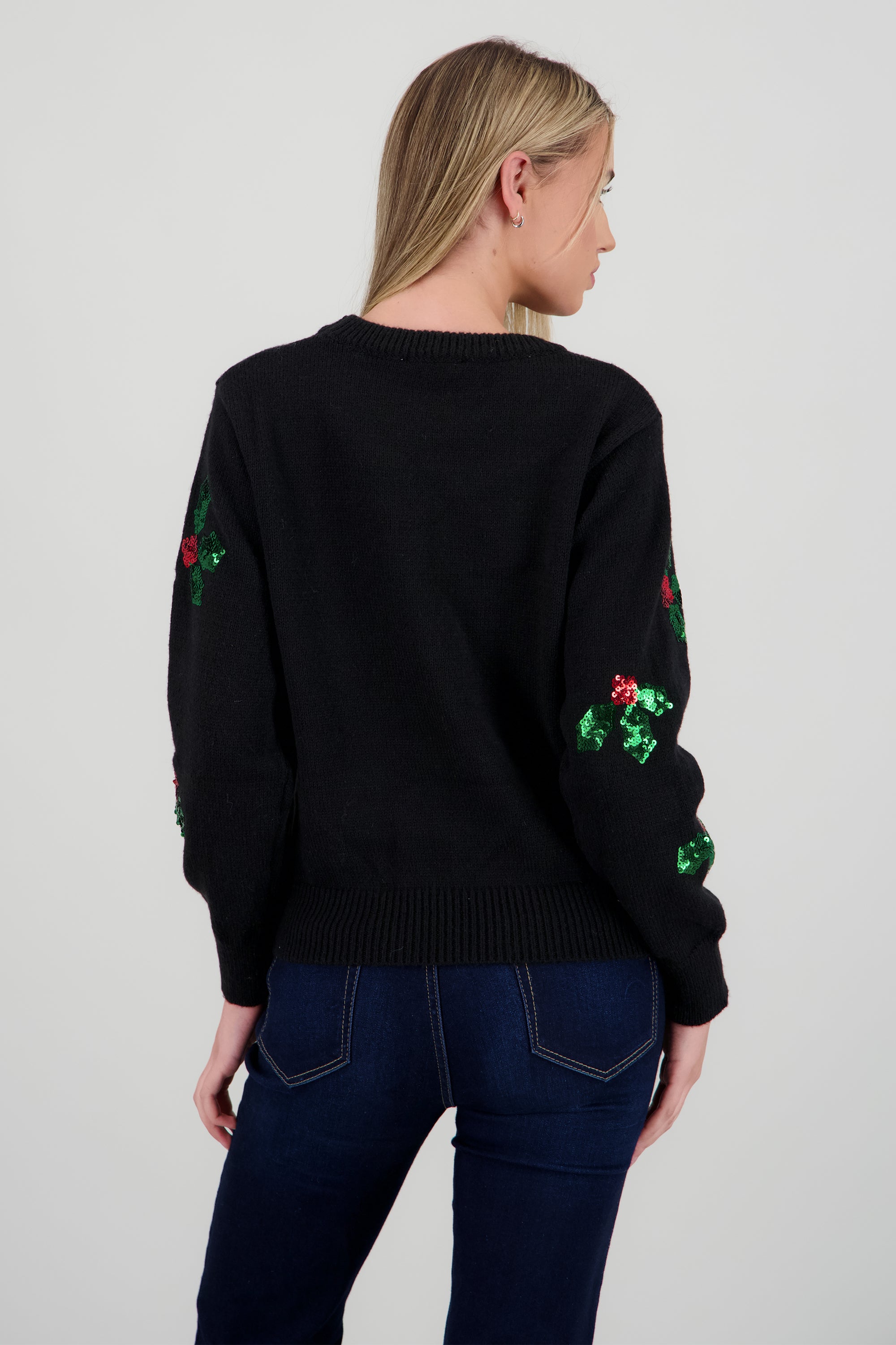 Sueter hojas navidad NEGRO COMBO