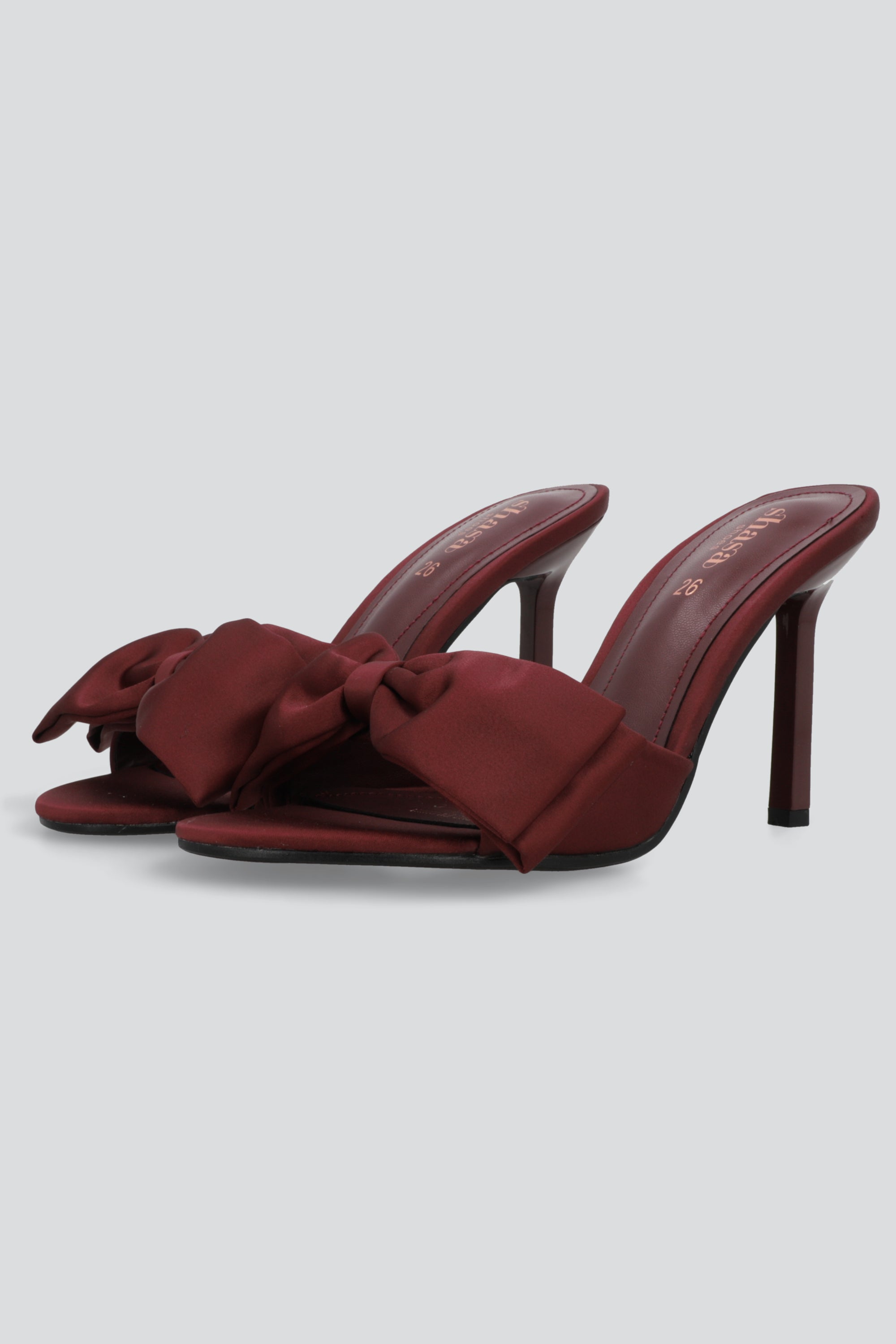 Tacon alto mula moño satinado VINO