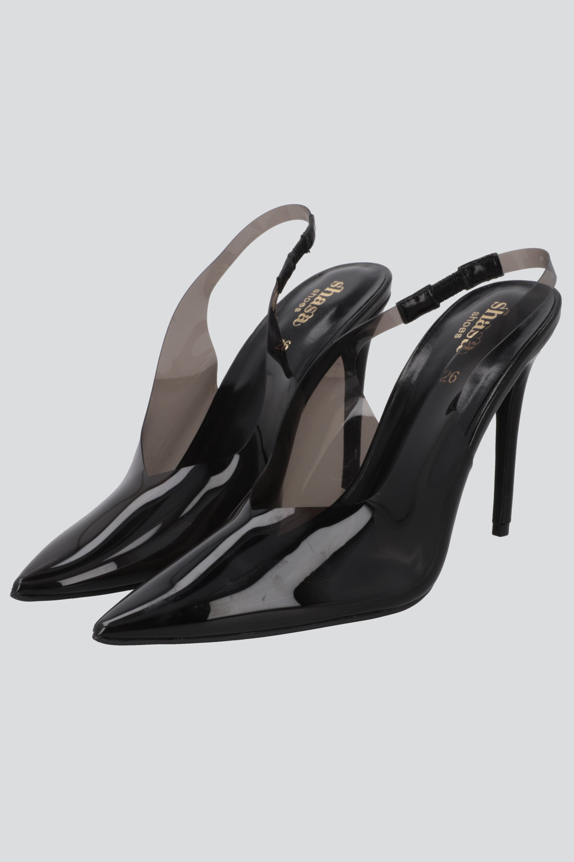 Tacon pointy transparente NEGRO