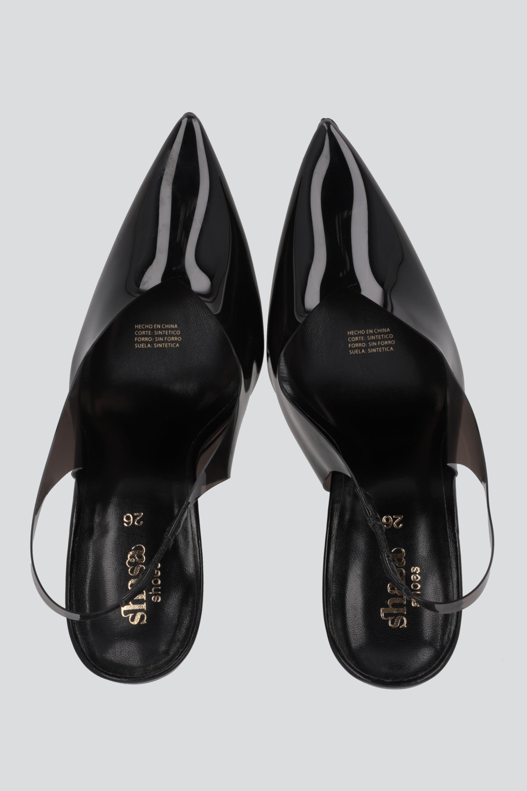 Tacon pointy transparente NEGRO