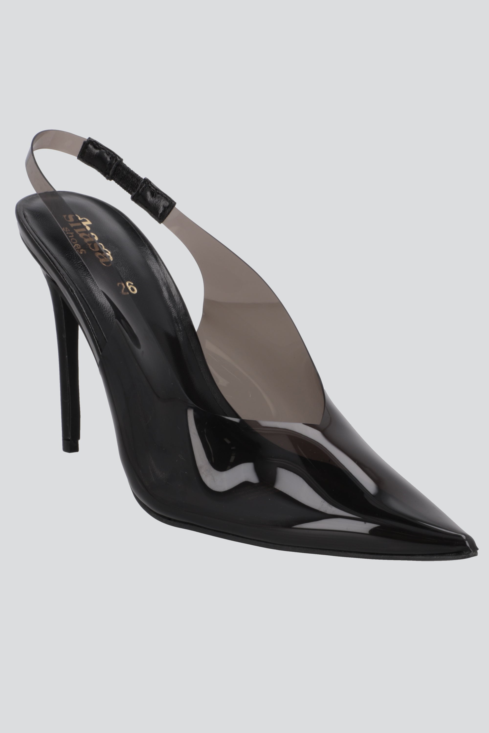 Tacon pointy transparente NEGRO