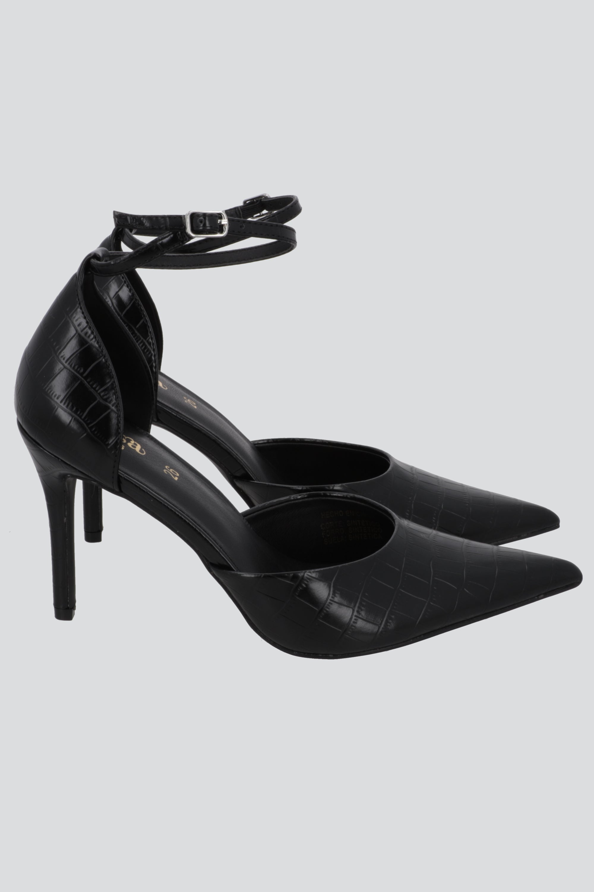 Tacon pointy pulsera croco NEGRO