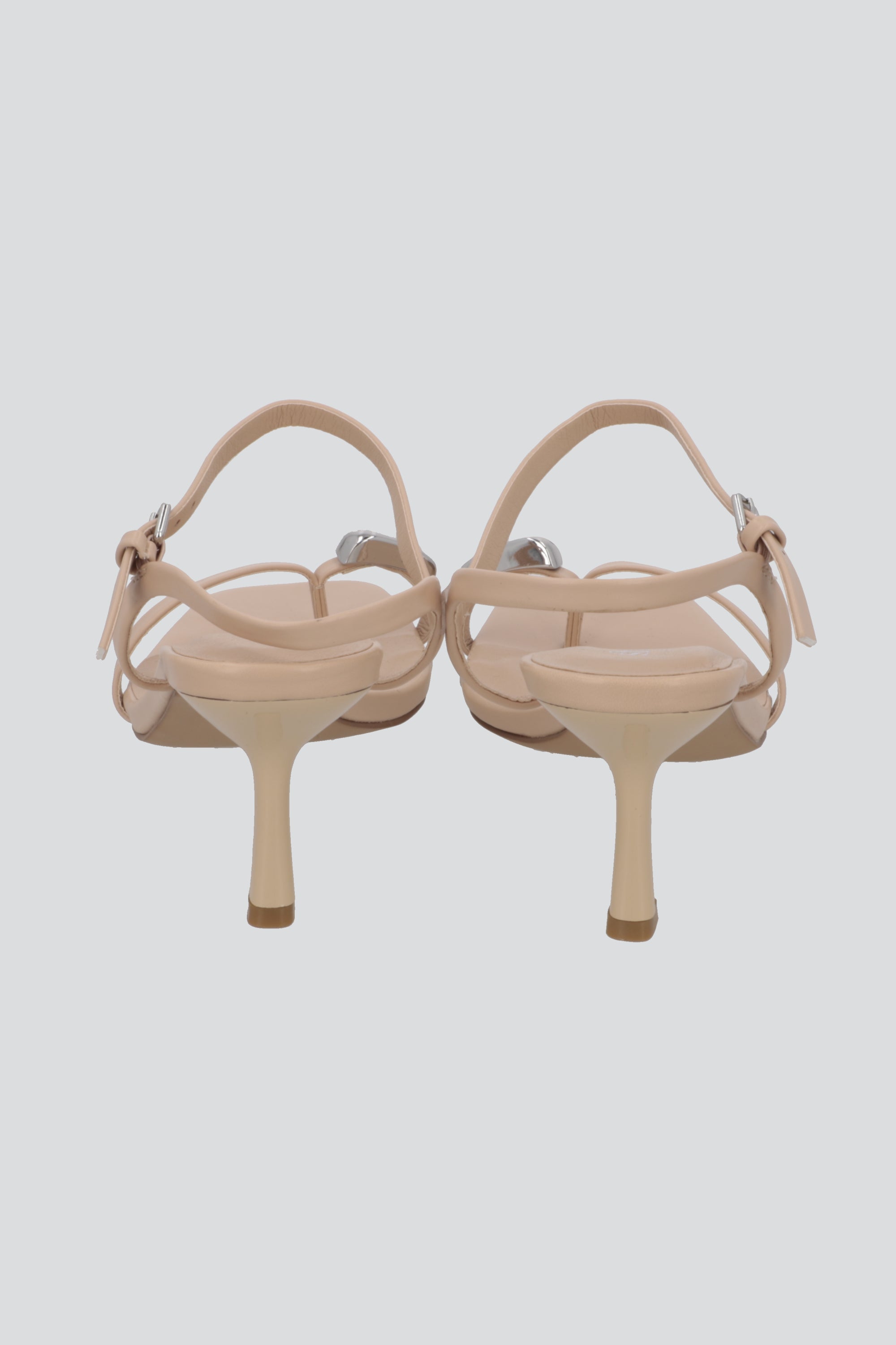 Tacon tiras anillo metal NUDE