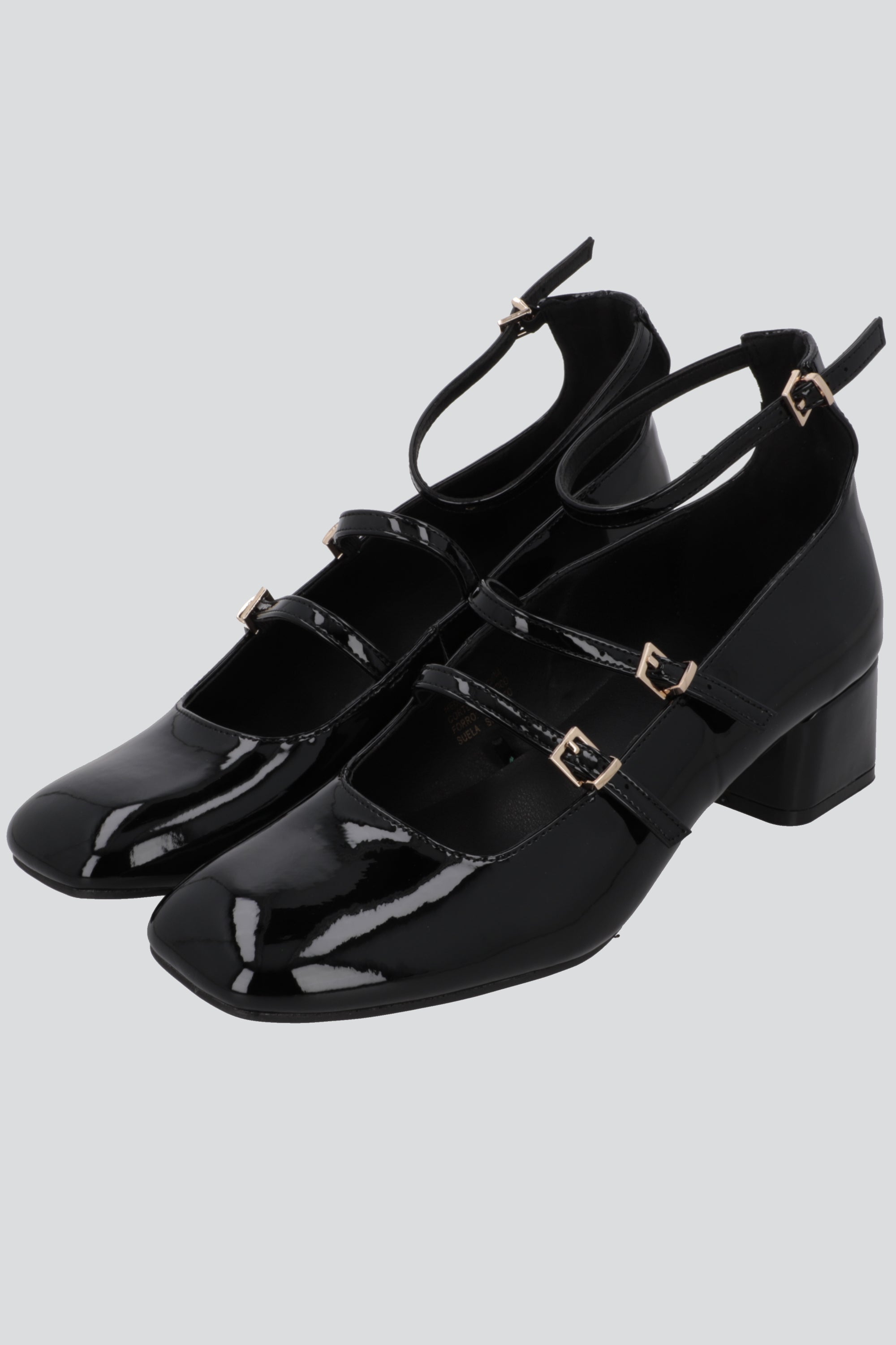 Tacon mini mary jane tiras NEGRO