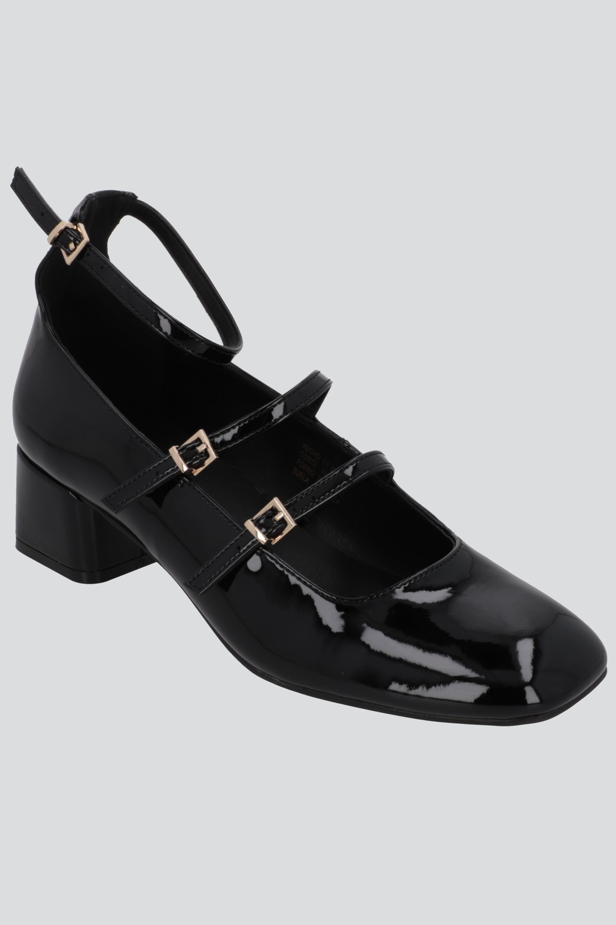 Tacon mini mary jane tiras NEGRO