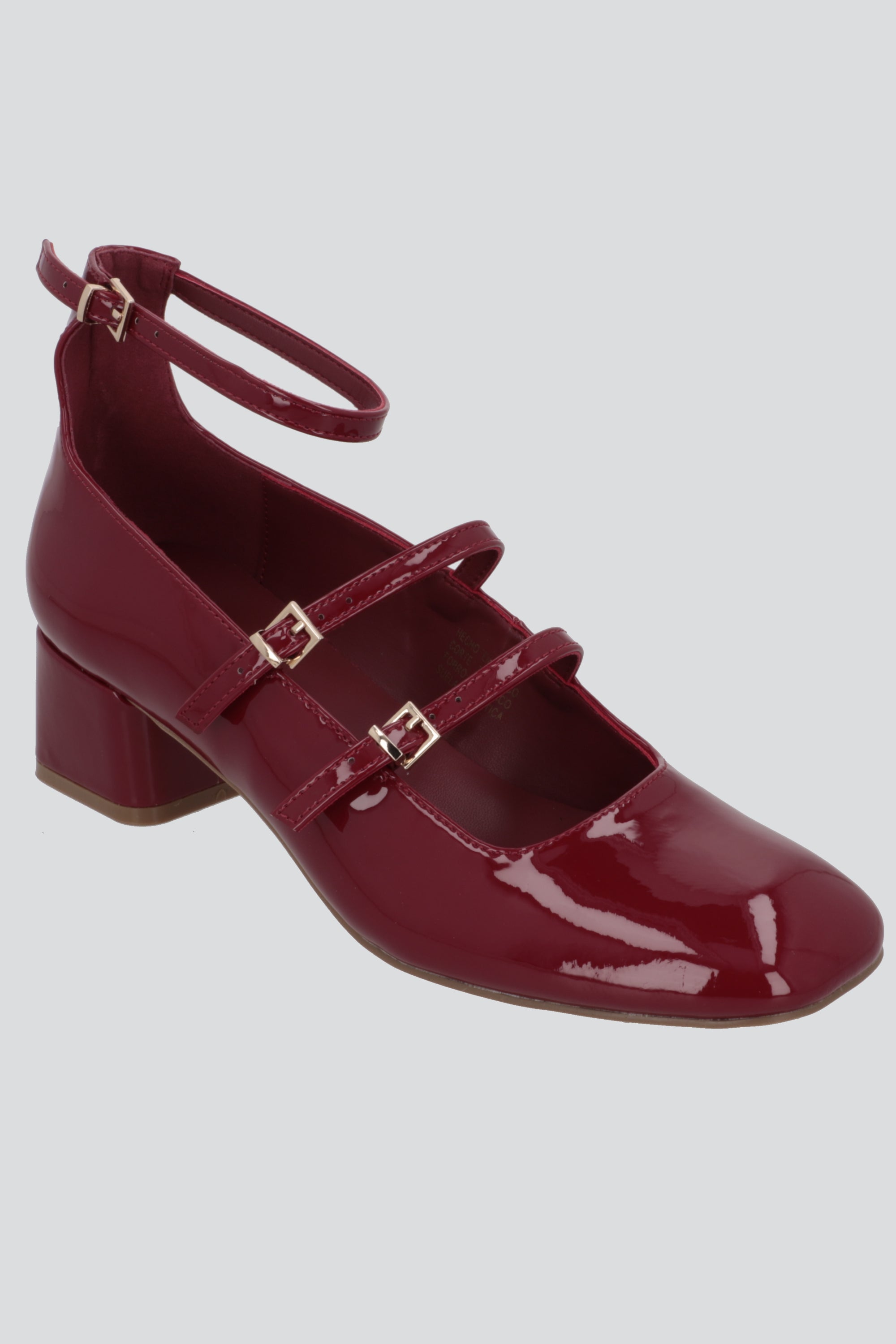 Tacon mini mary jane tiras ROJO