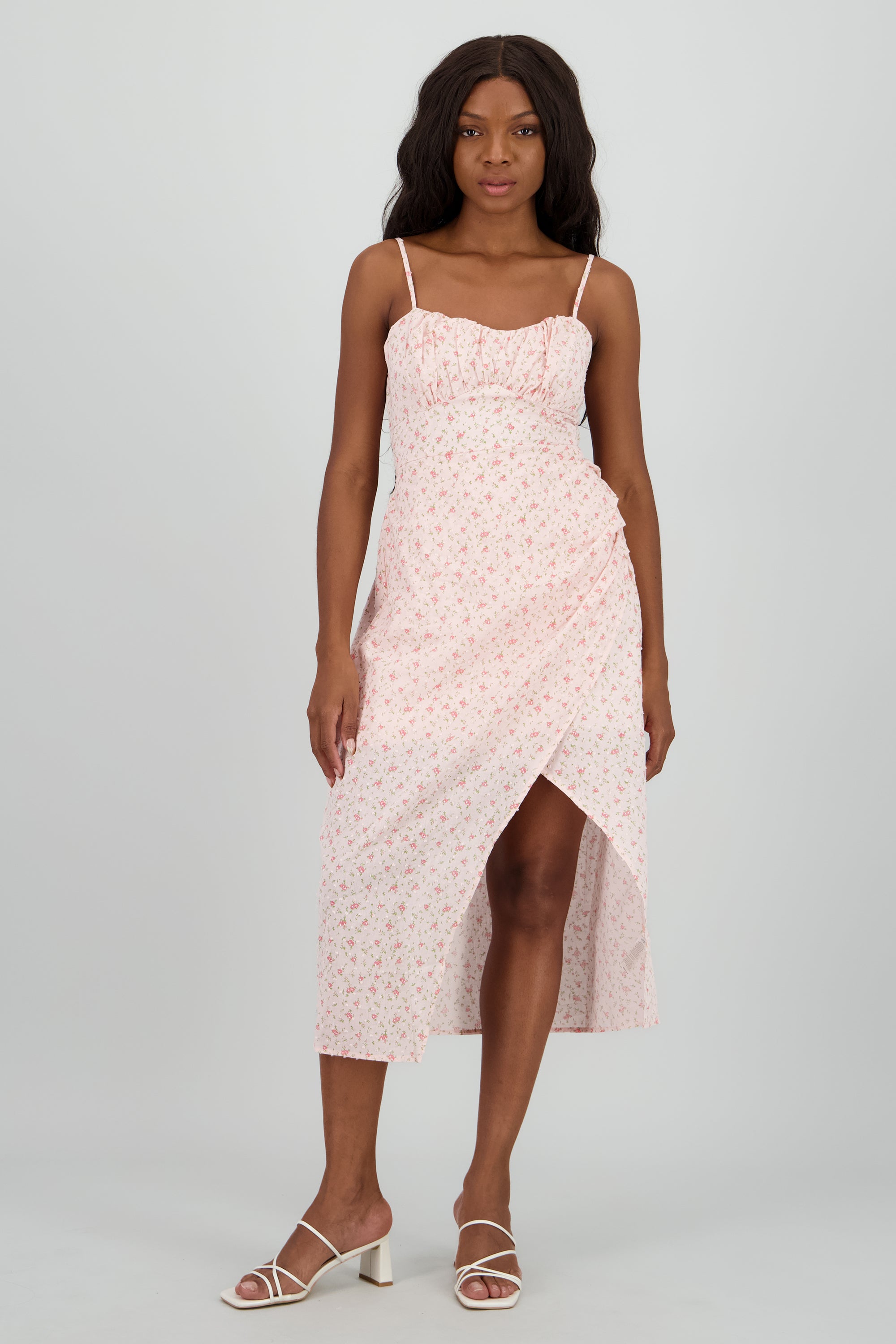 Vestido tiantes flores ROSA COMBO