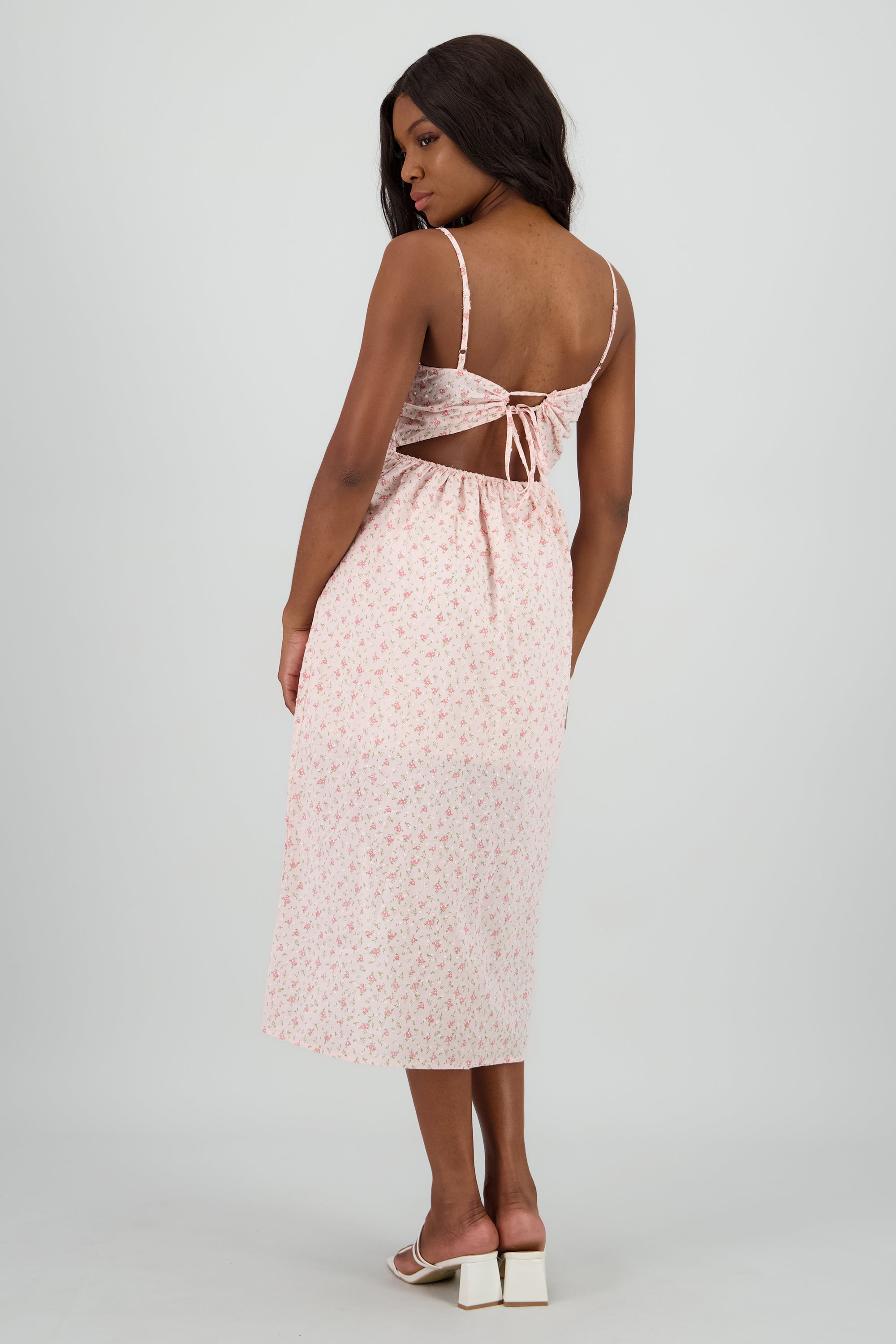 Vestido tiantes flores ROSA COMBO