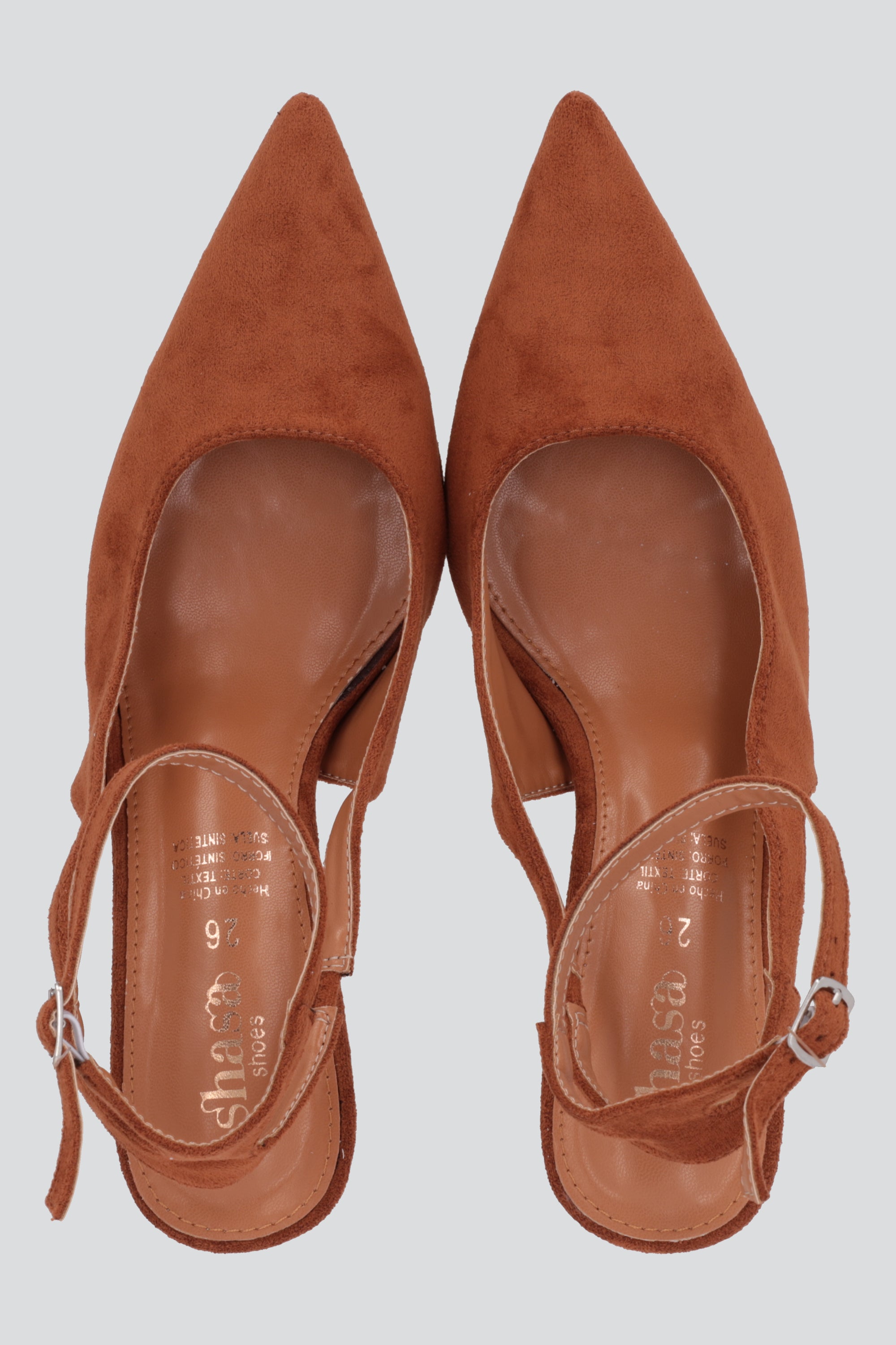 Tacon pointy pulsera suede CAMELLO