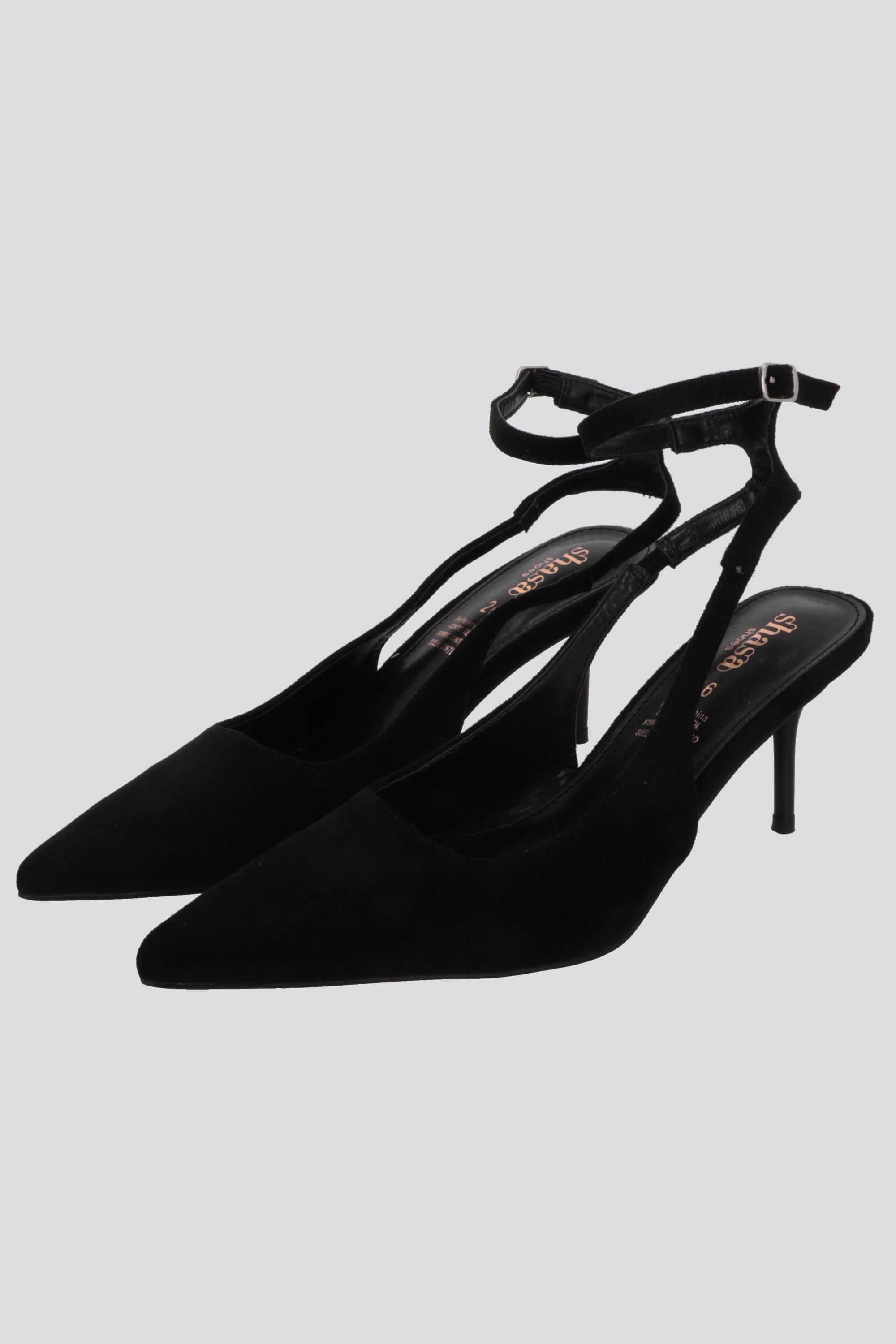 Tacon pointy pulsera suede NEGRO
