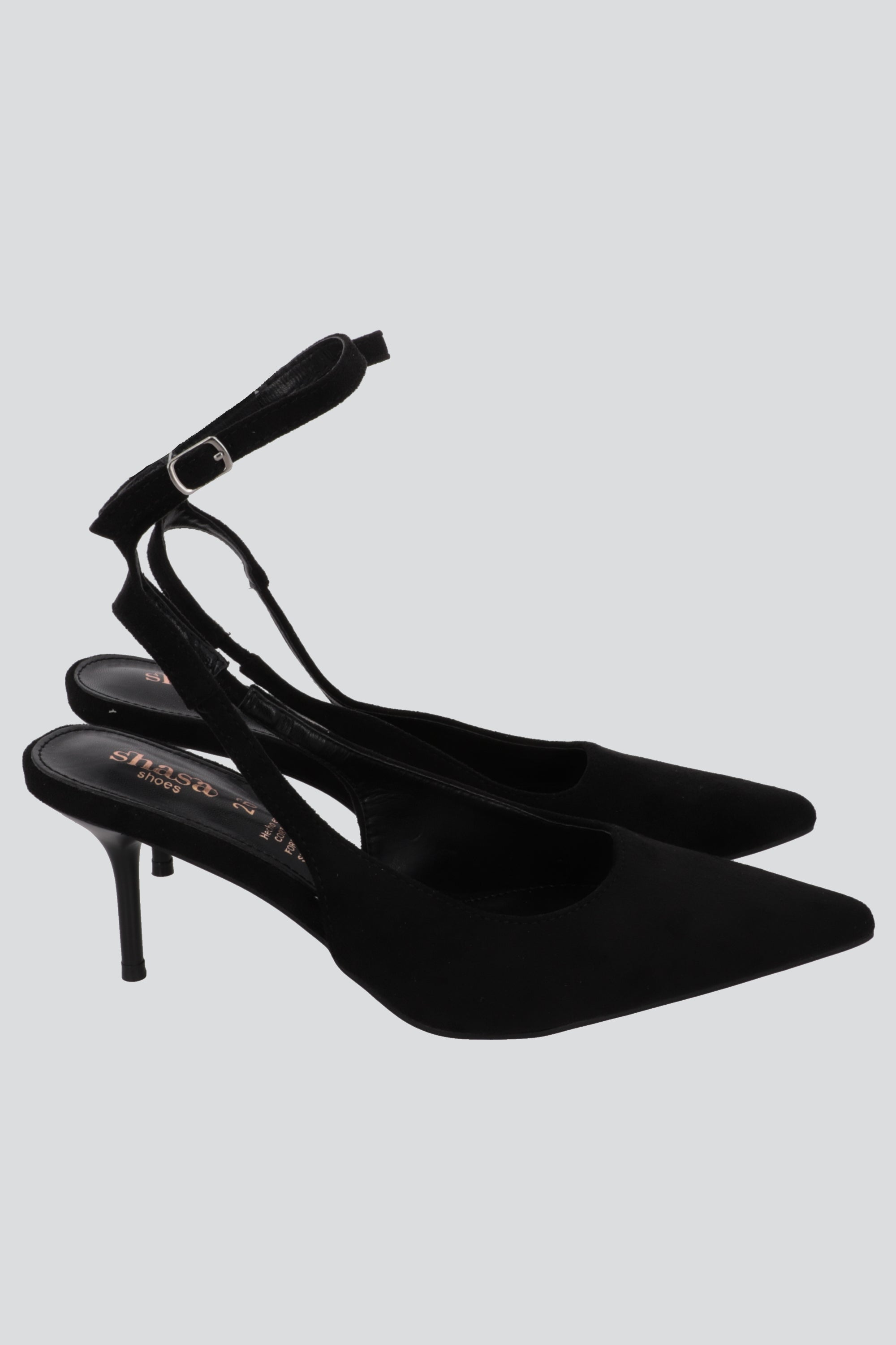 Tacon pointy pulsera suede NEGRO
