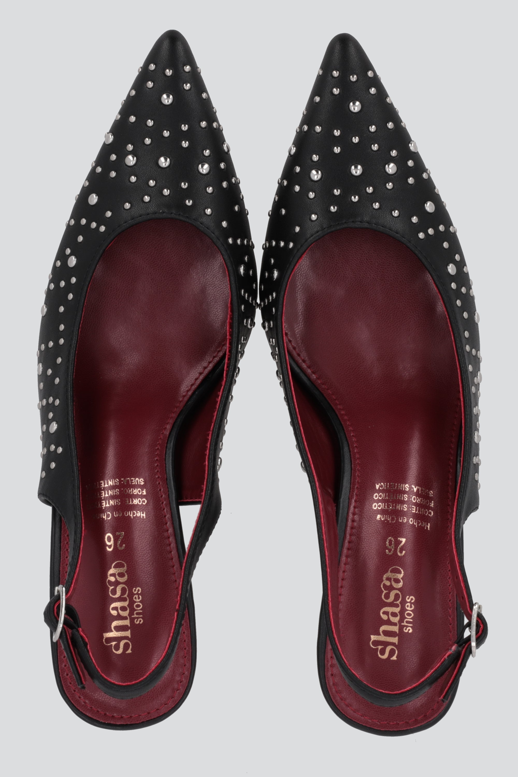 Tacon slingback micro studs NEGRO