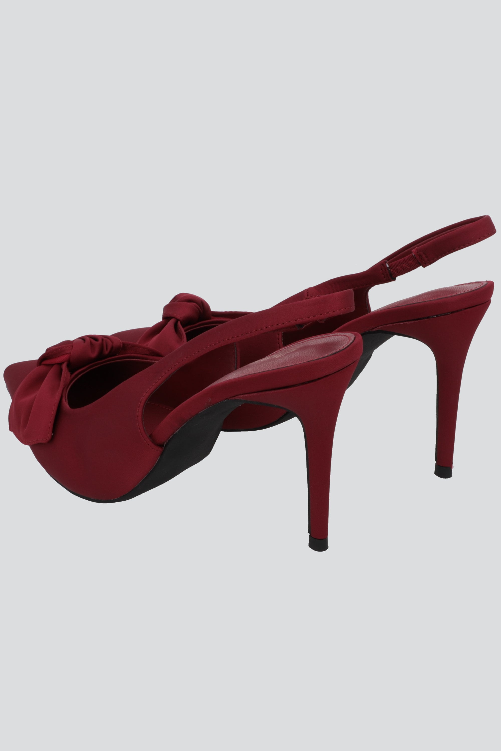 Tacon pointy moño satin VINO
