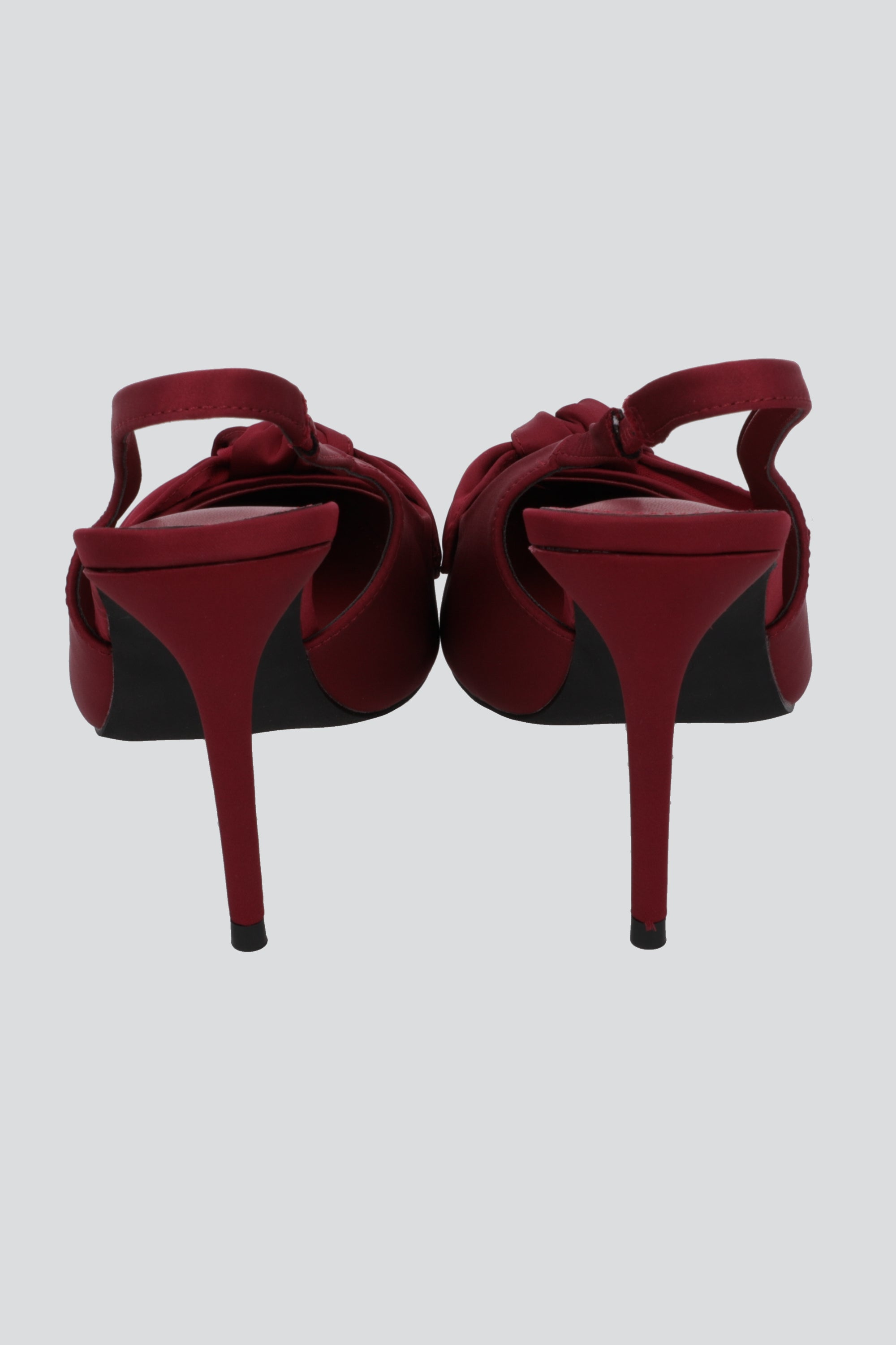 Tacon pointy moño satin VINO